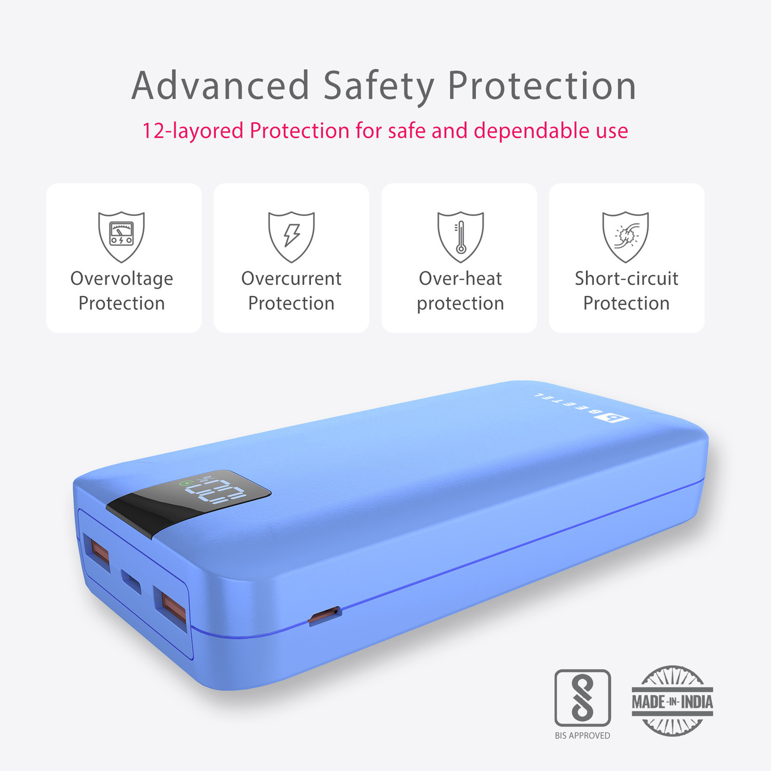 Image of Beetel 20000 mAh 22.5 W Power Bank