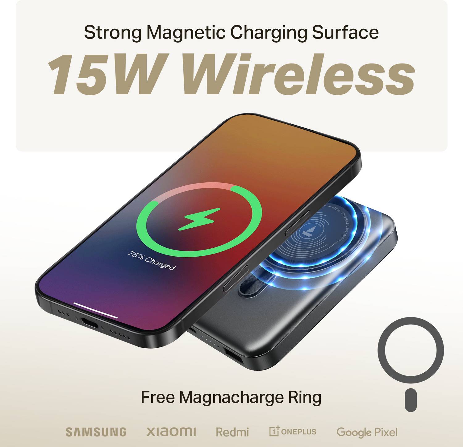 boAt 10000 mAh 22.5 W Wired & Wireless With MagSafe Compact Pocke... more