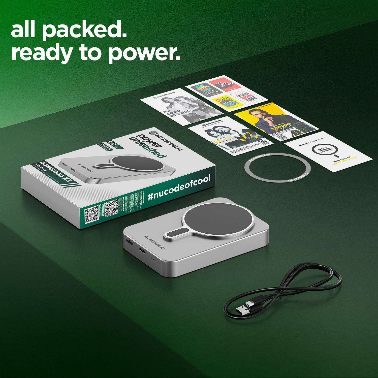 Image of Nu Republic 10000 mAh 22.5 W Wired & Wireless With MagSafe Compact Pocket Size Power Bank
