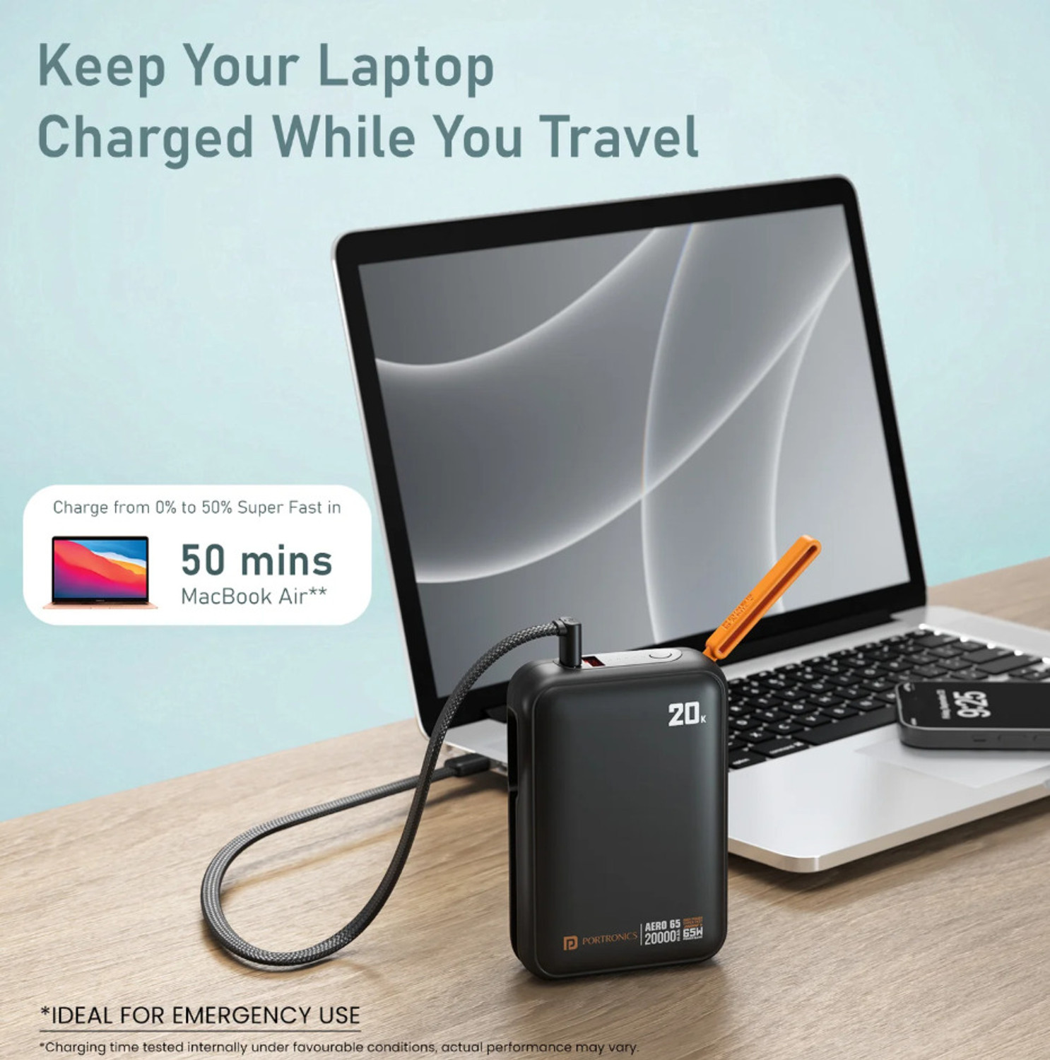 Image of Portronics 20000 mAh 65 W Compact Pocket Size Power Bank