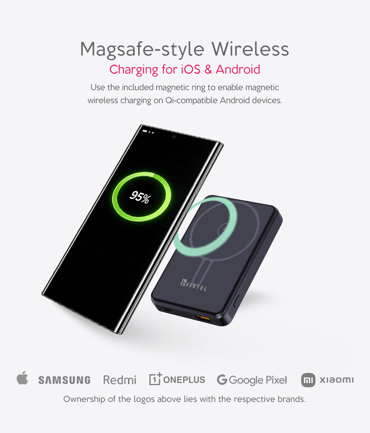 Image of Beetel 10000 mAh 22.5 W Wired & Wireless With MagSafe Compact Pocket Size Power Bank
