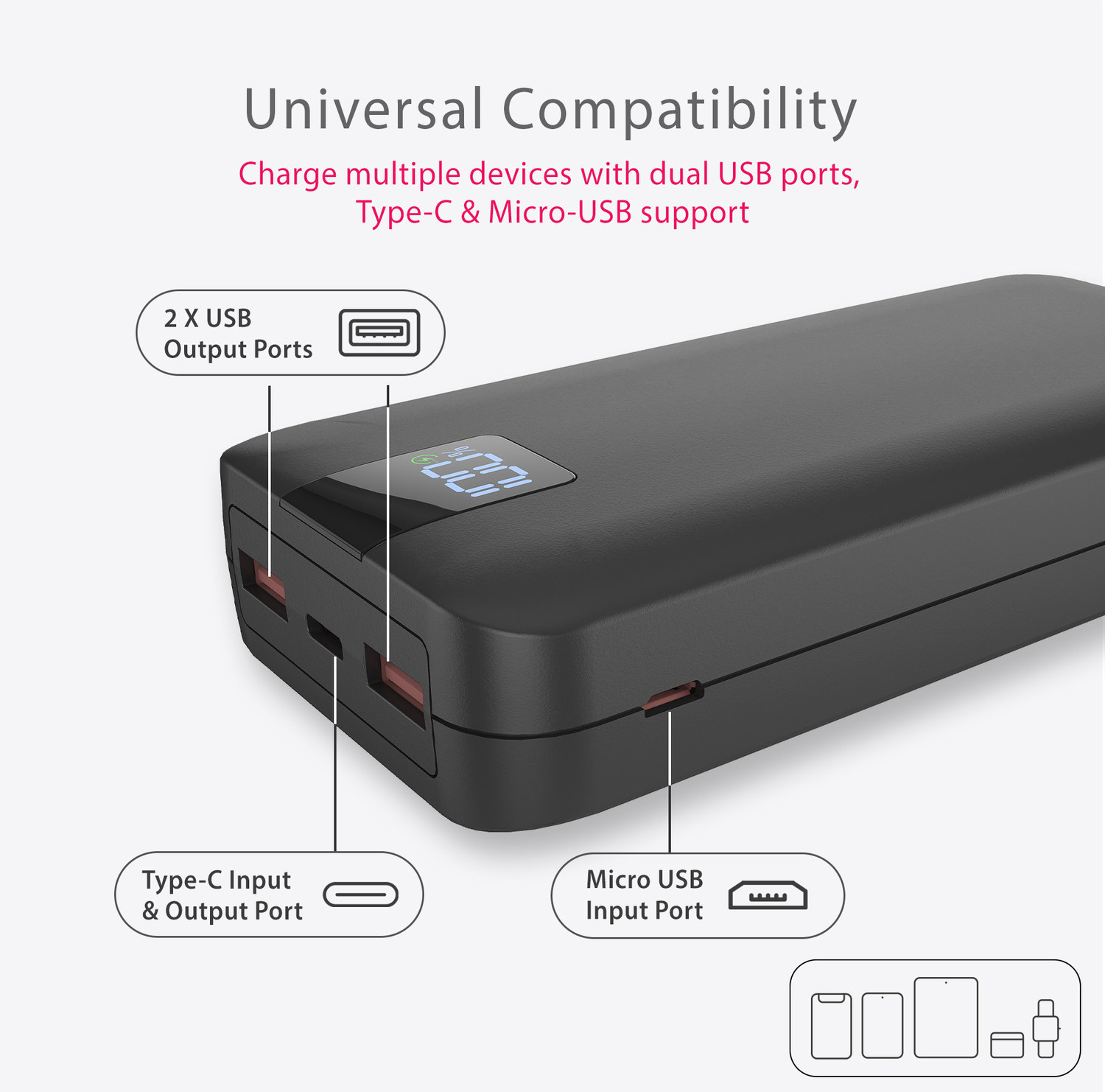 Image of Beetel 20000 mAh 22.5 W Power Bank