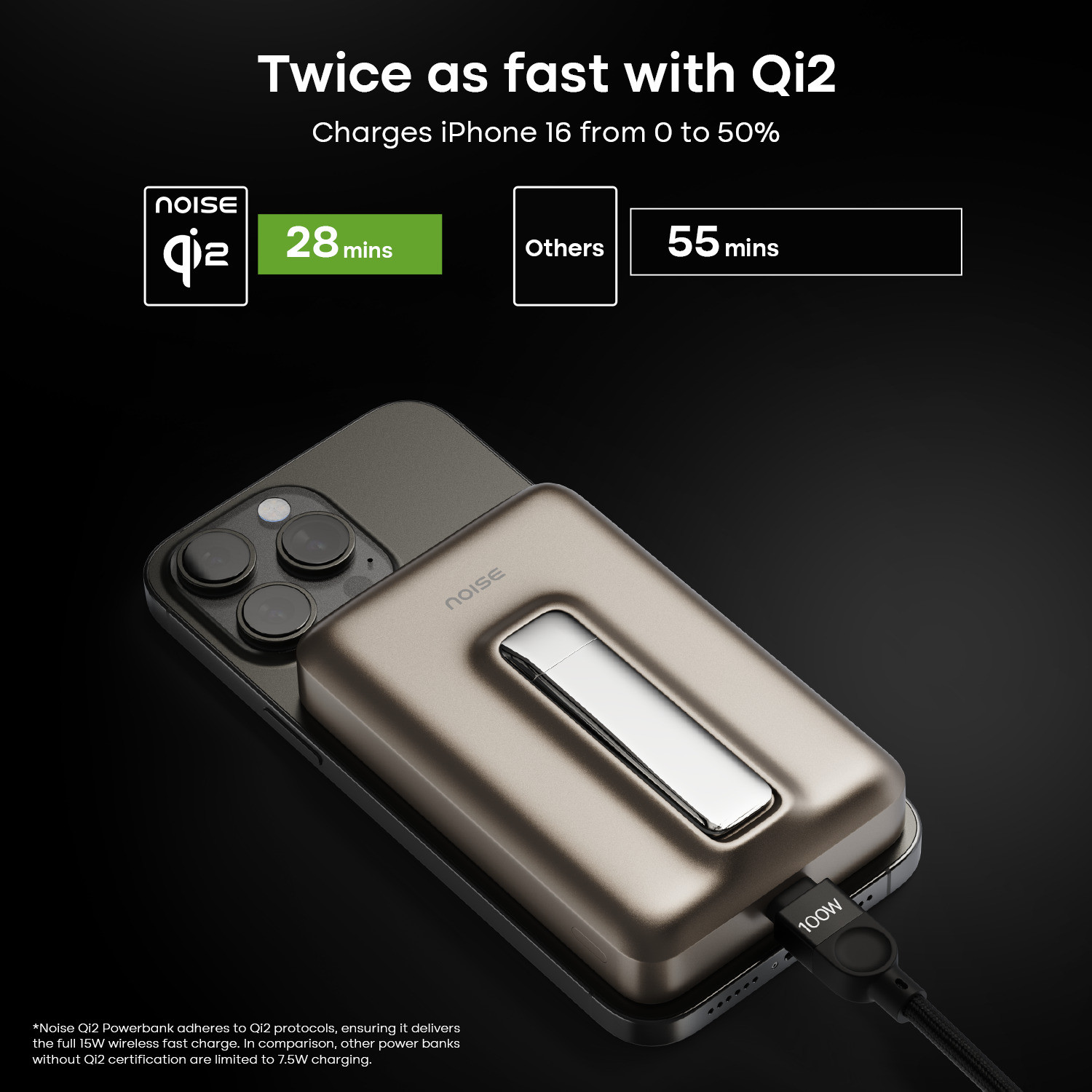 Image of Noise 10000 mAh 22.5 W Wired & Wireless With MagSafe Compact Pocket Size Power Bank