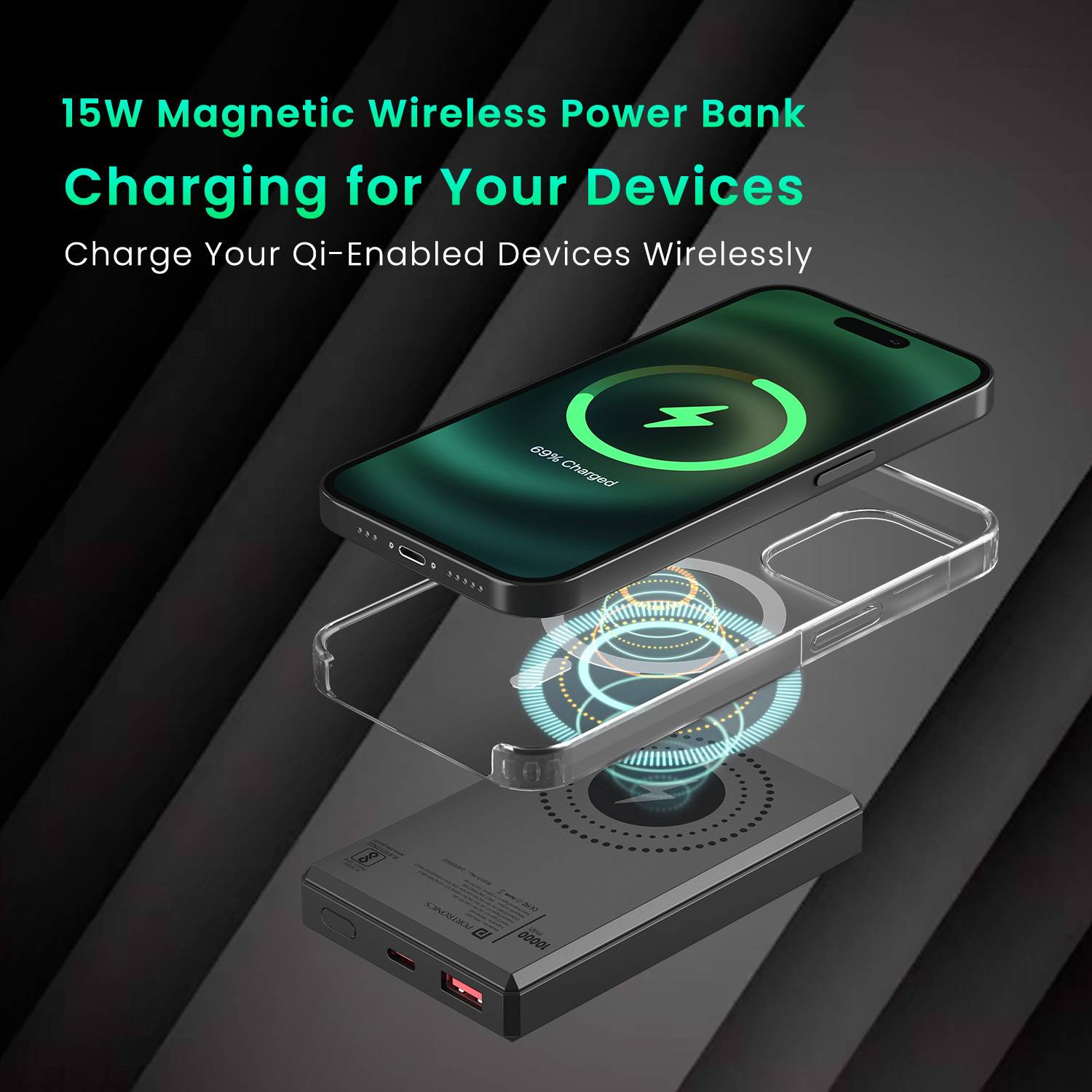 Portronics 10000mAh MagSafe Power Bank - Image 2