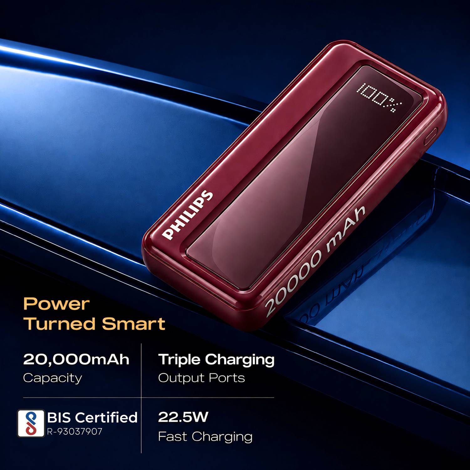 Philips 20000 mAh 22.5W Red Power Bank - Image 2