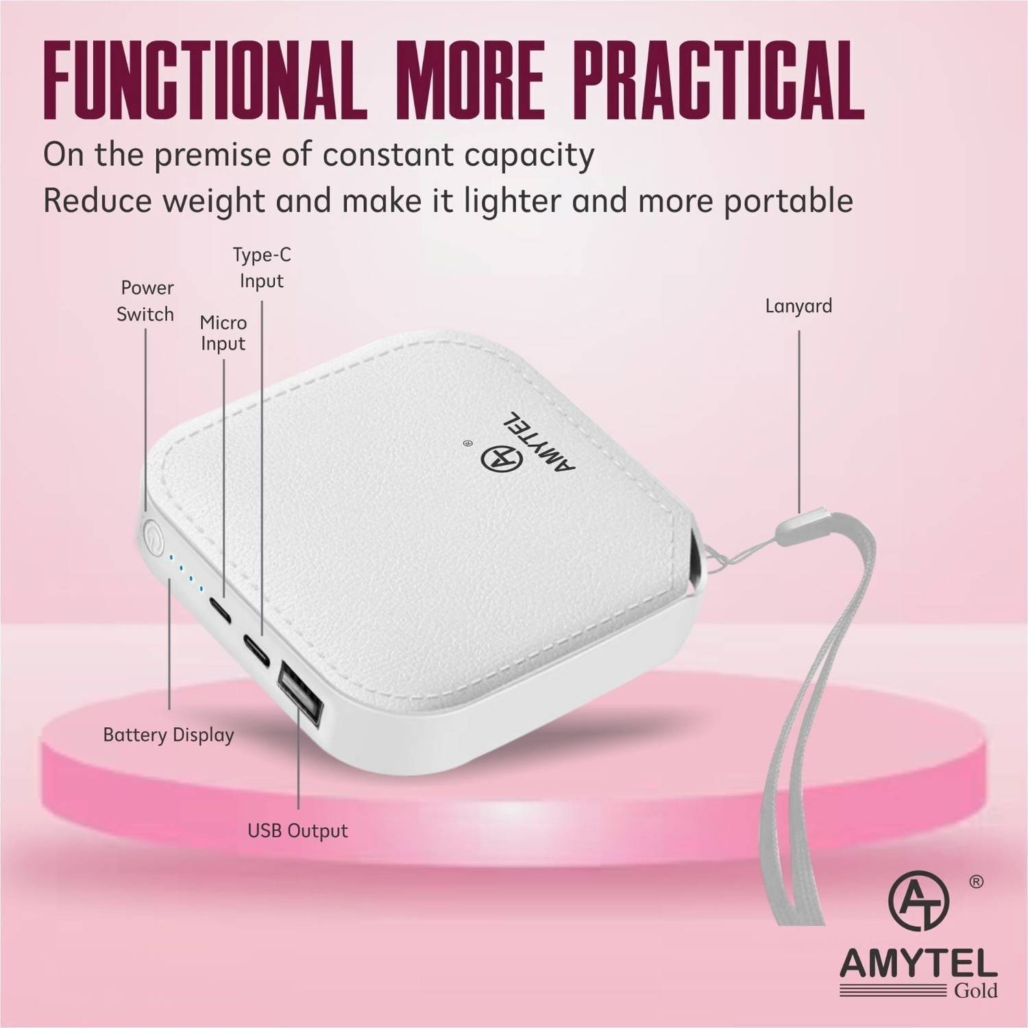 AMYTEL 10000 mAh 15W Mini Power Bank - Image 3