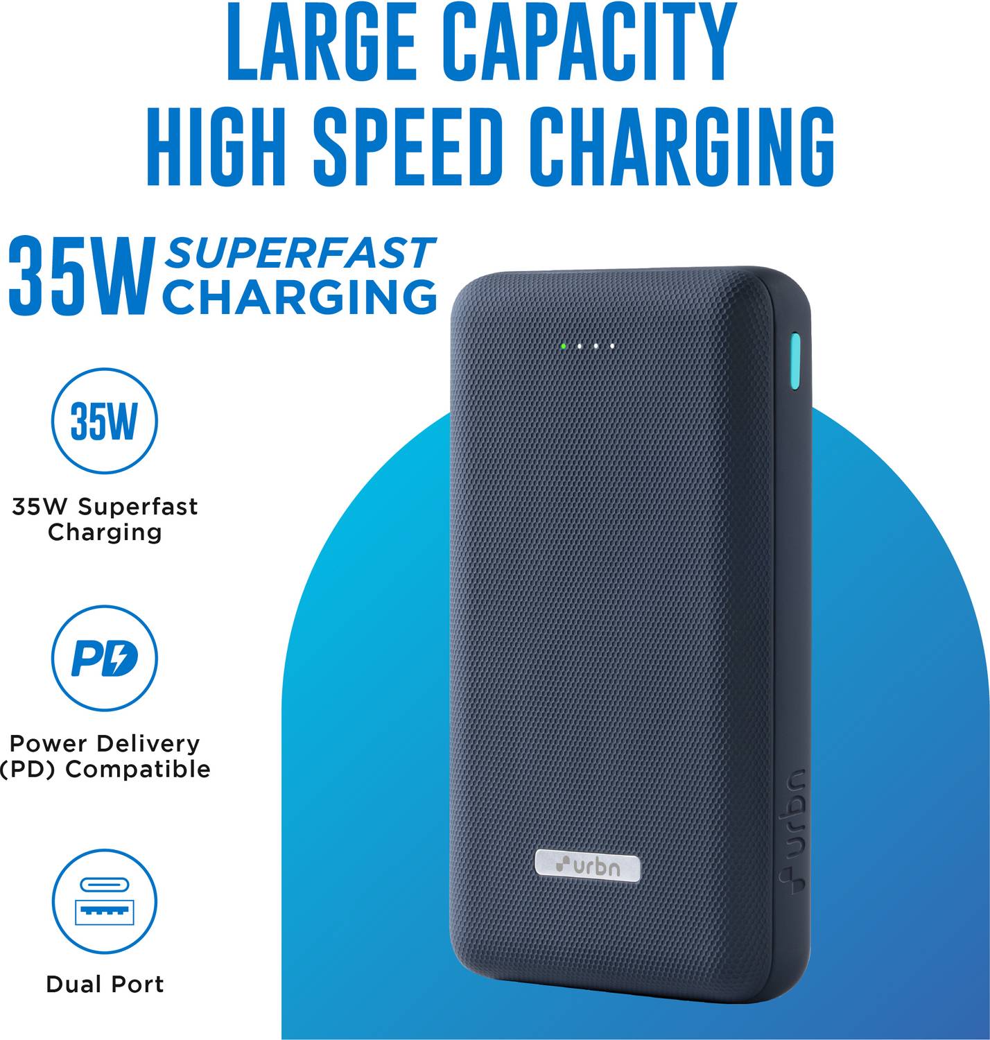 URBN 20000 mAh 35W Ultra Compact Power Bank - Image 2