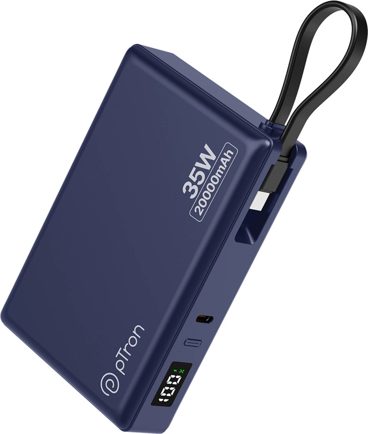PTron 20000mAh 35W Compact Pocket Power Bank Blue