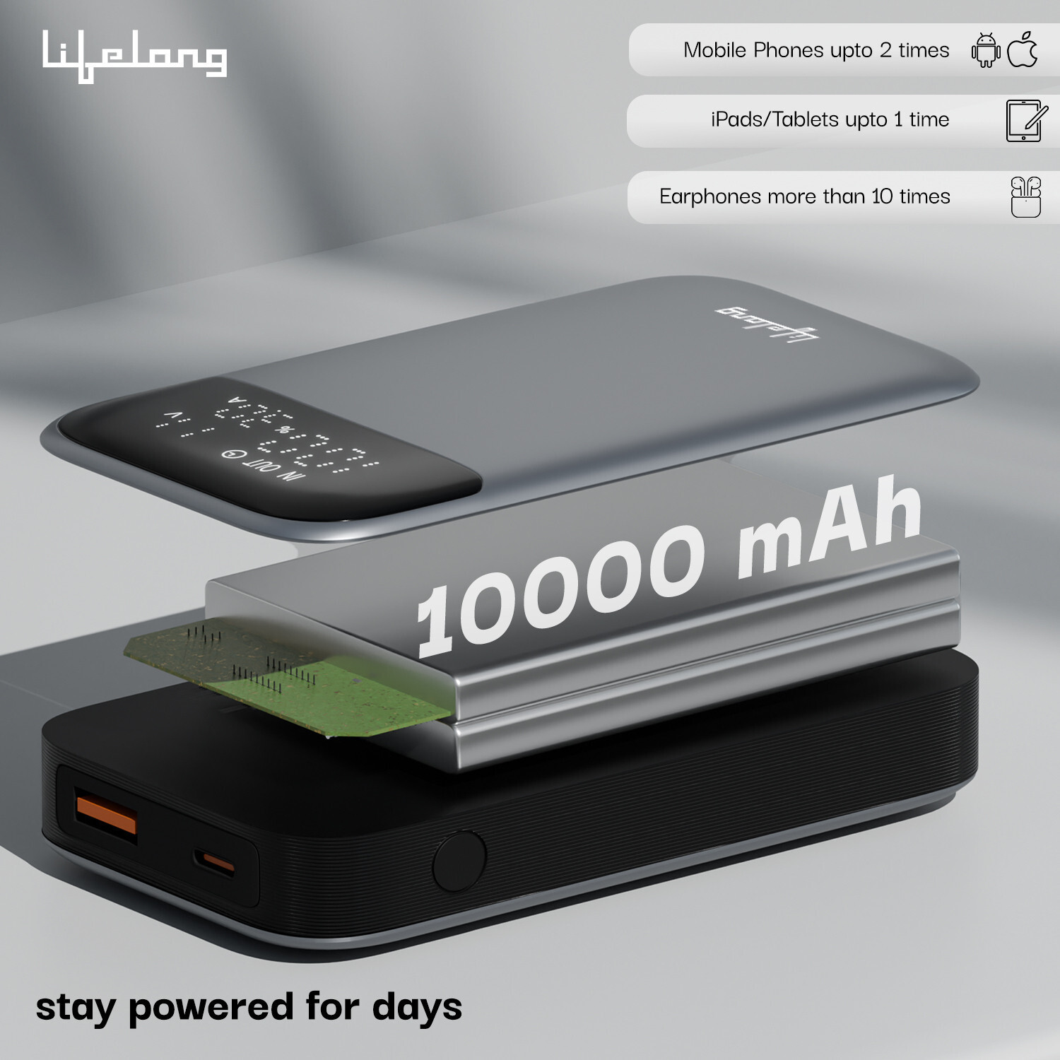 Image of Lifelong 10000 mAh 33 W Compact Pocket Size Power Bank