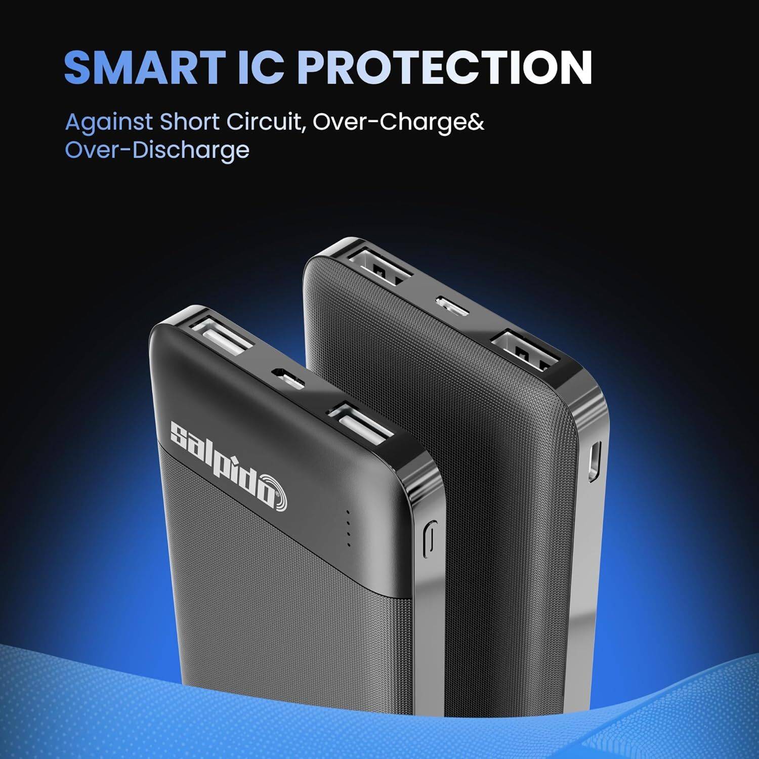 Salpido 10000mAh 12W Ultra Slim Power Bank Black - Image 5