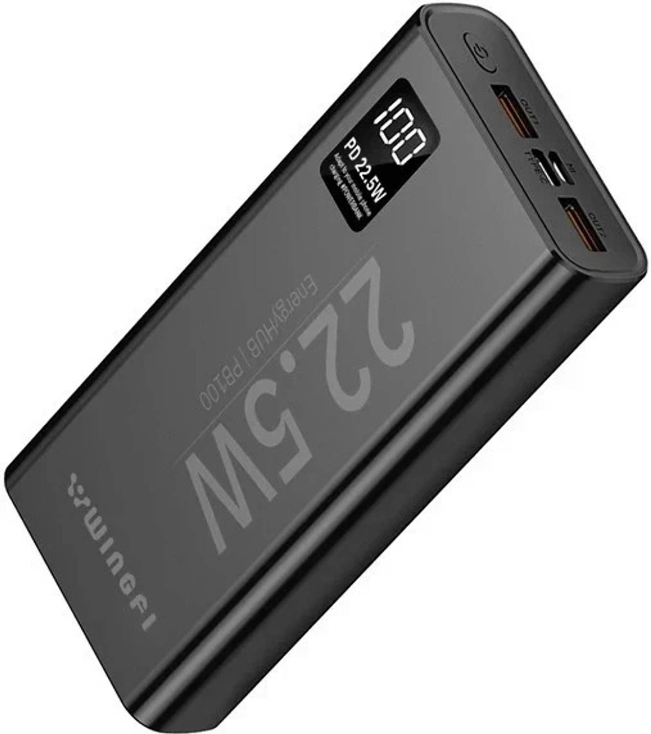 WINgFI 20000 mAh 22.5W Compact Power Bank Black - Image 1