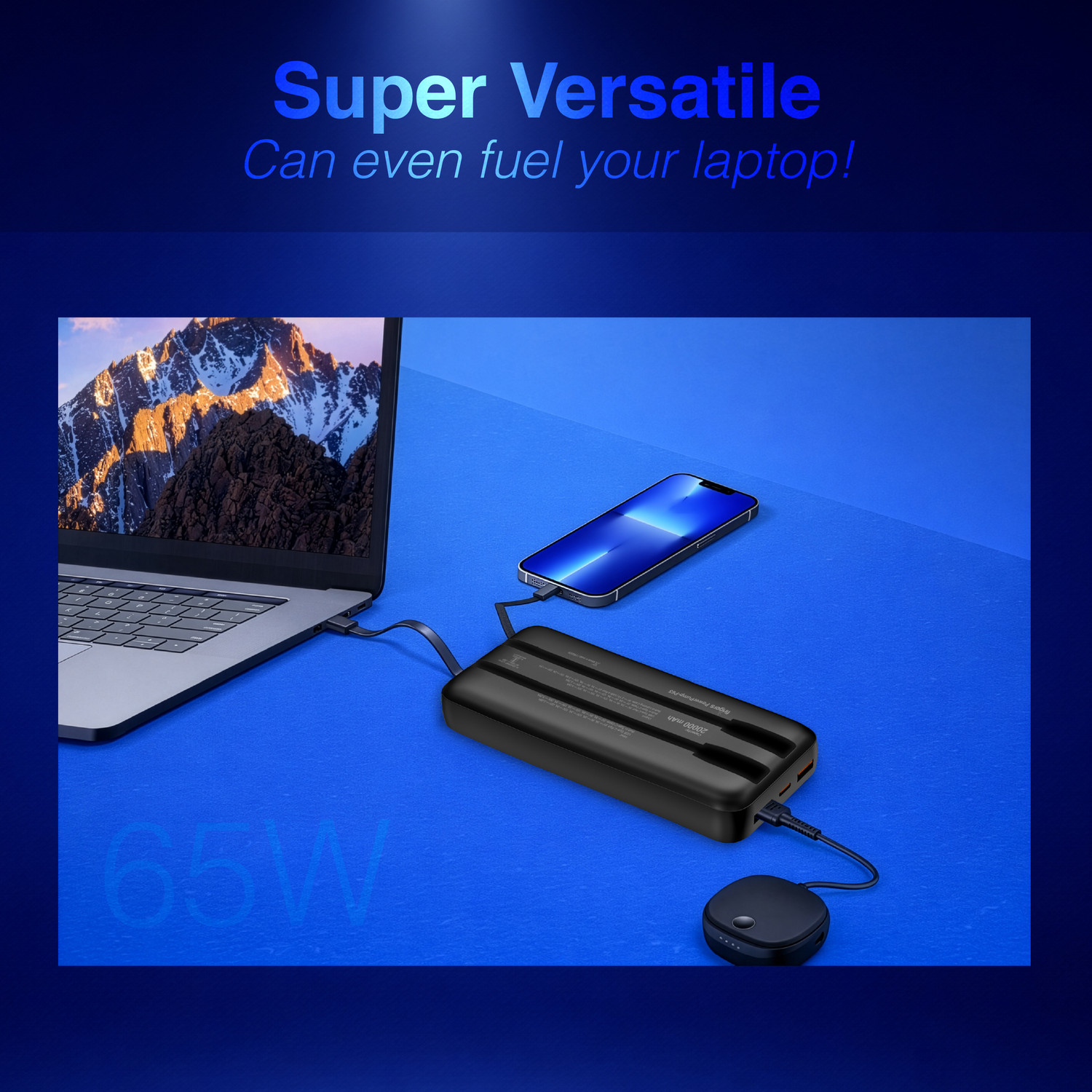 Image of FINGERS 20000 mAh 65 W Compact Pocket Size Power Bank