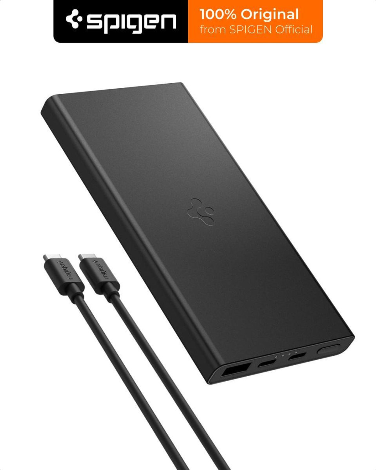 Image of Spigen 10000 mAh 22.5 W Compact Power Bank (Black, Lithium Polymer, Fast Charging for Mobile)