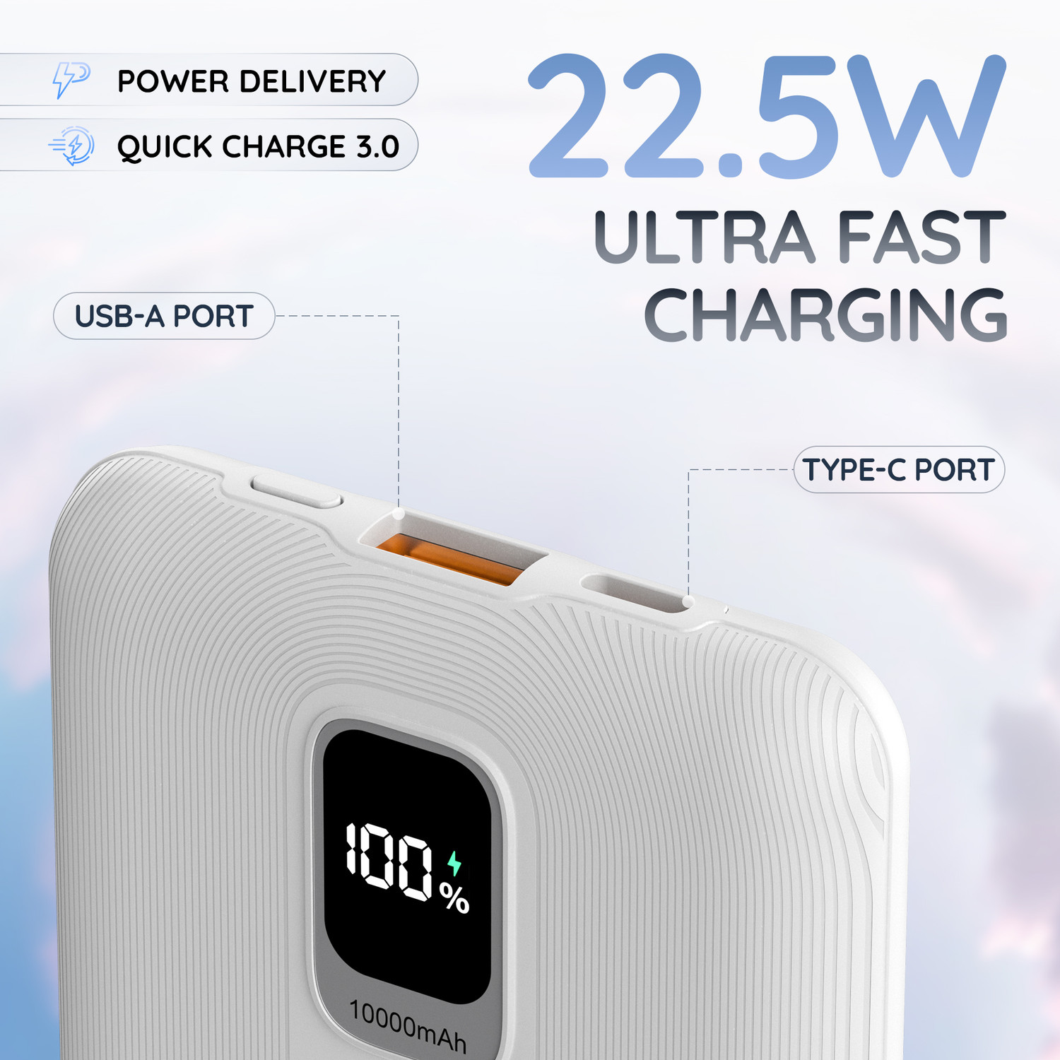 Image of Pebble 10000 mAh Ultra Slim Pocket Size Power Bank