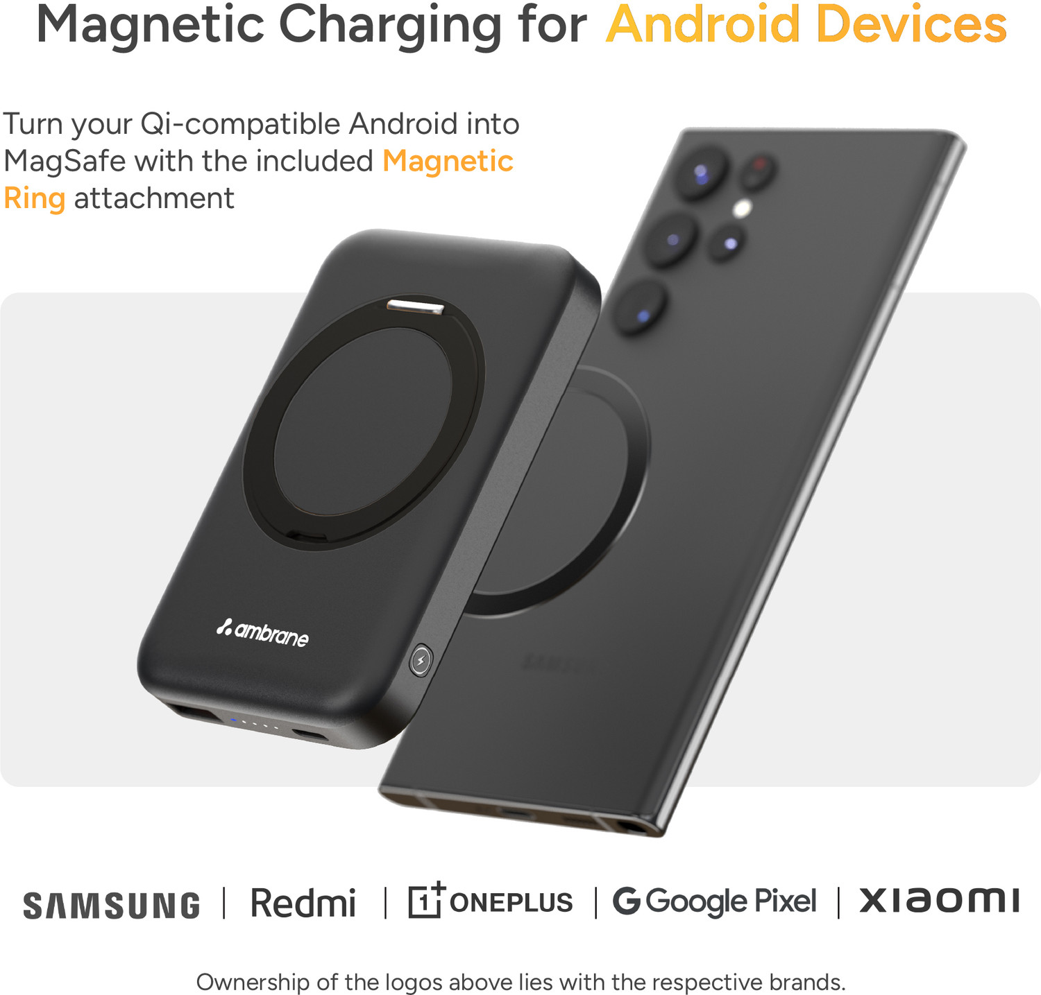 Image of Ambrane 10000 mAh 22.5 W Wired & Wireless With MagSafe Compact Pocket Size Power Bank (Black, Lithium Polymer, Fast Charging, Power Delivery 3.0, Quick Charge 3.0 for Earbuds, Laptop, Mobile, Smartwatch, Tablet, Trimmer)