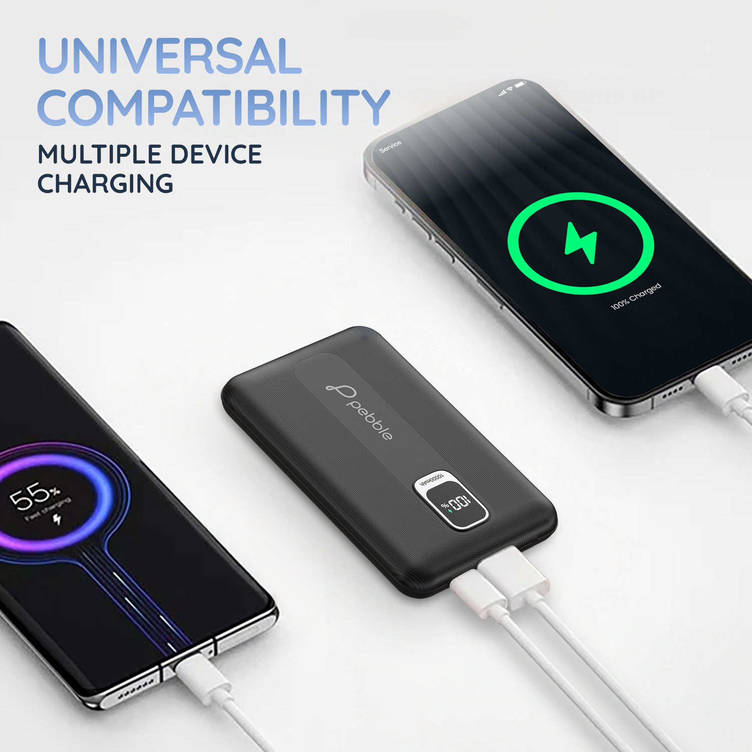Image of Pebble 10000 mAh Ultra Slim Pocket Size Power Bank