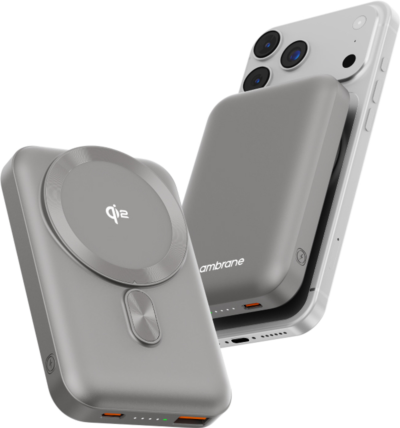 Image of Ambrane 10000 mAh 22.5 W Wired & Wireless With MagSafe Compact Pocket Size Power Bank
