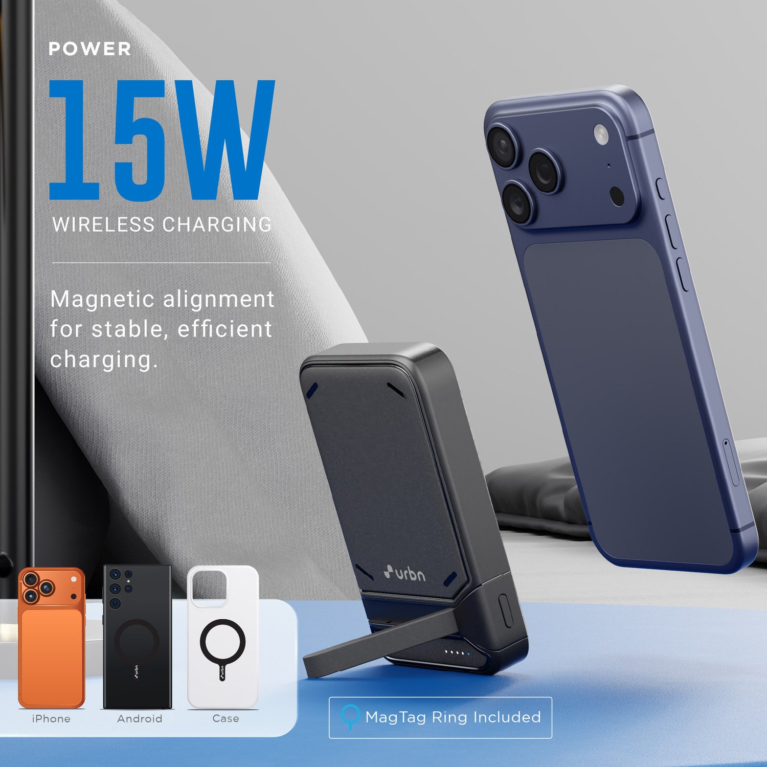 Image of URBN 10000 mAh 22.5 W Wired & Wireless With MagSafe Compact Pocket Size Power Bank