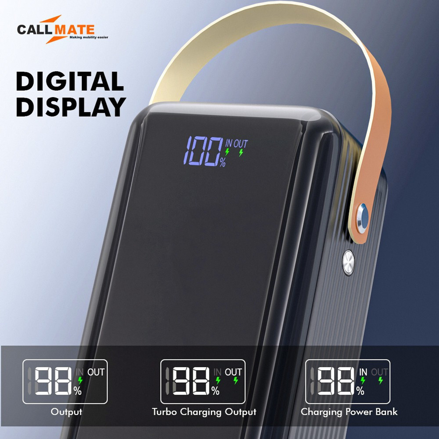Image of Callmate 60000 mAh 23 W Power Bank (Black, Lithium Polymer, Quick Charge 3.0, Power Delivery 3.0, Fast Charging for Mobile)