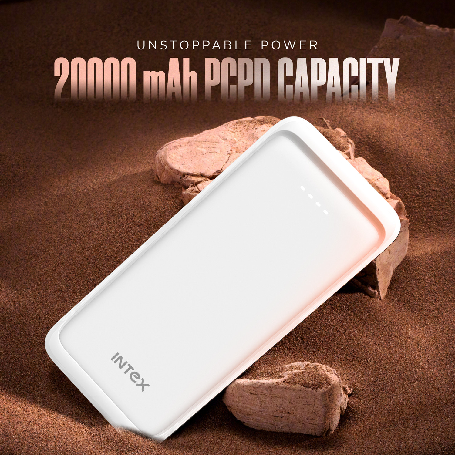 Image of Intex 20000 mAh 22 W Compact Power Bank (Creamy White, Lithium Polymer, Fast Charging for Mobile)
