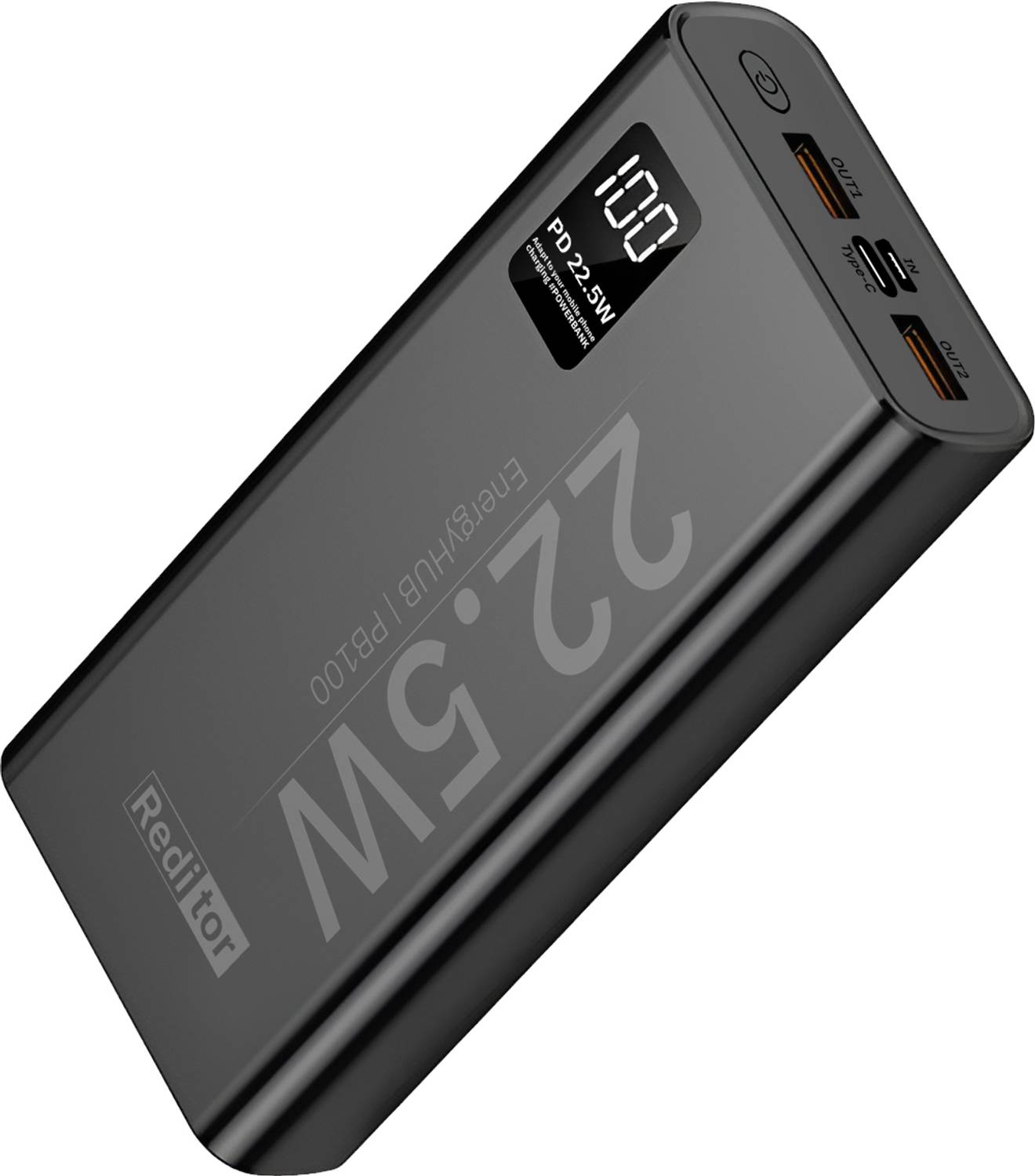 reditor 200000 mAh 22.5W Power Bank Black - Image 1