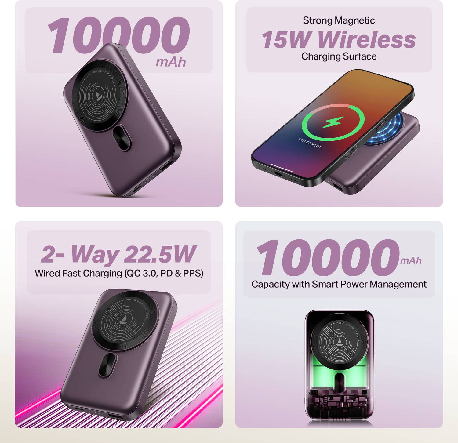 boAt 10000 mAh 22.5W Wireless MagSafe Power Bank - Image 2