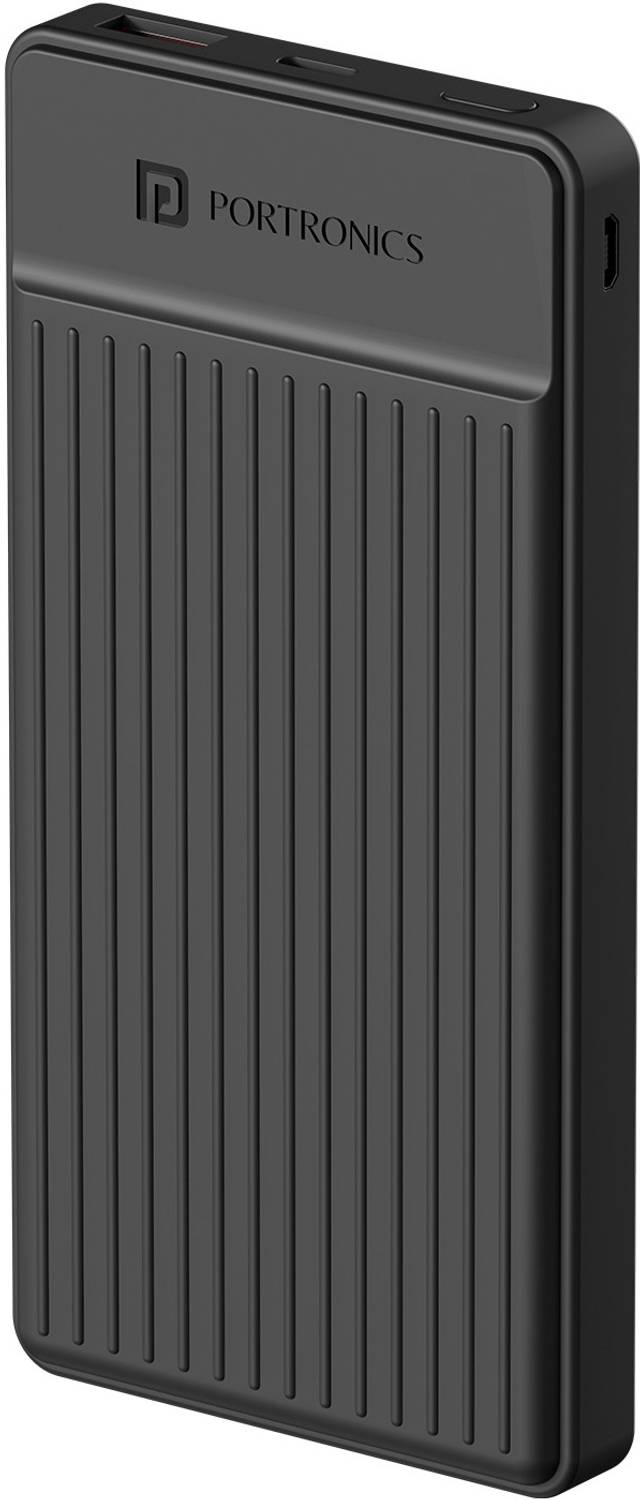 Portronics 10000 mAh 12W Slim Power Bank Black - Image 1