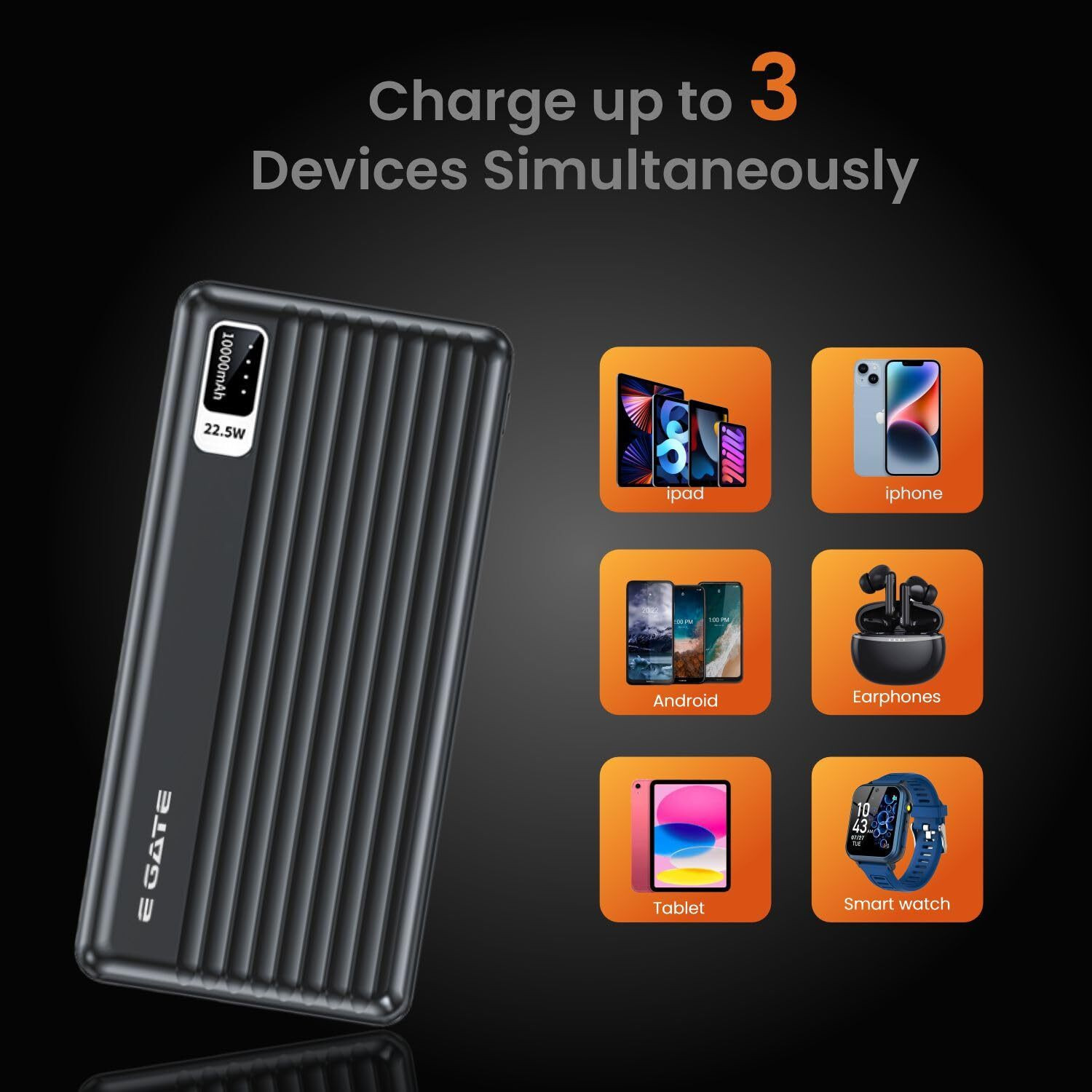 Image of Egate 10000 mAh 22.5 W Compact Pocket Size Power Bank