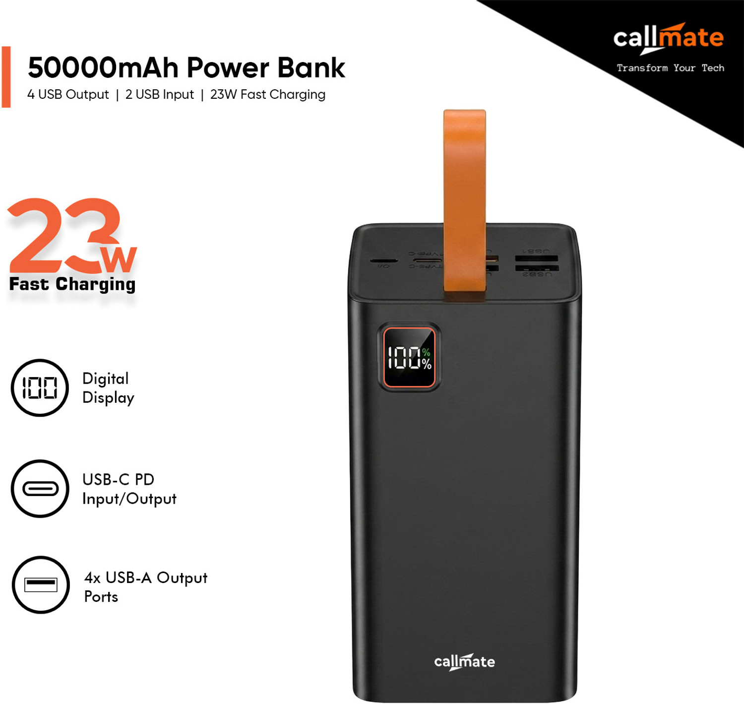 Image of Callmate 50000 mAh 23 W Power Bank