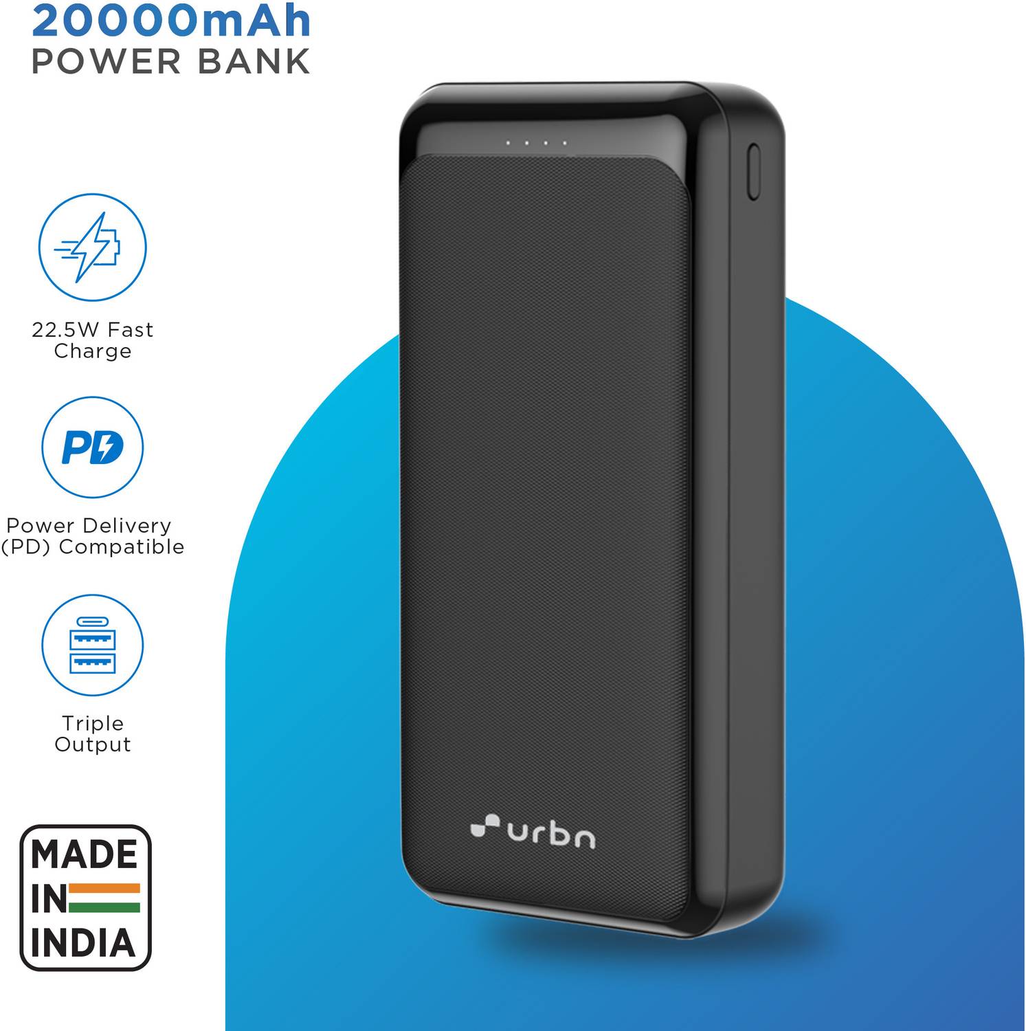 URBN 20000 mAh 22.5W Compact Power Bank - Image 2