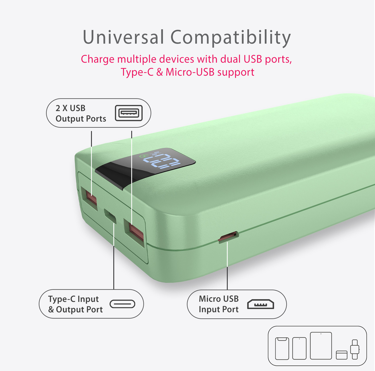Image of Beetel 20000 mAh 22.5 W Power Bank