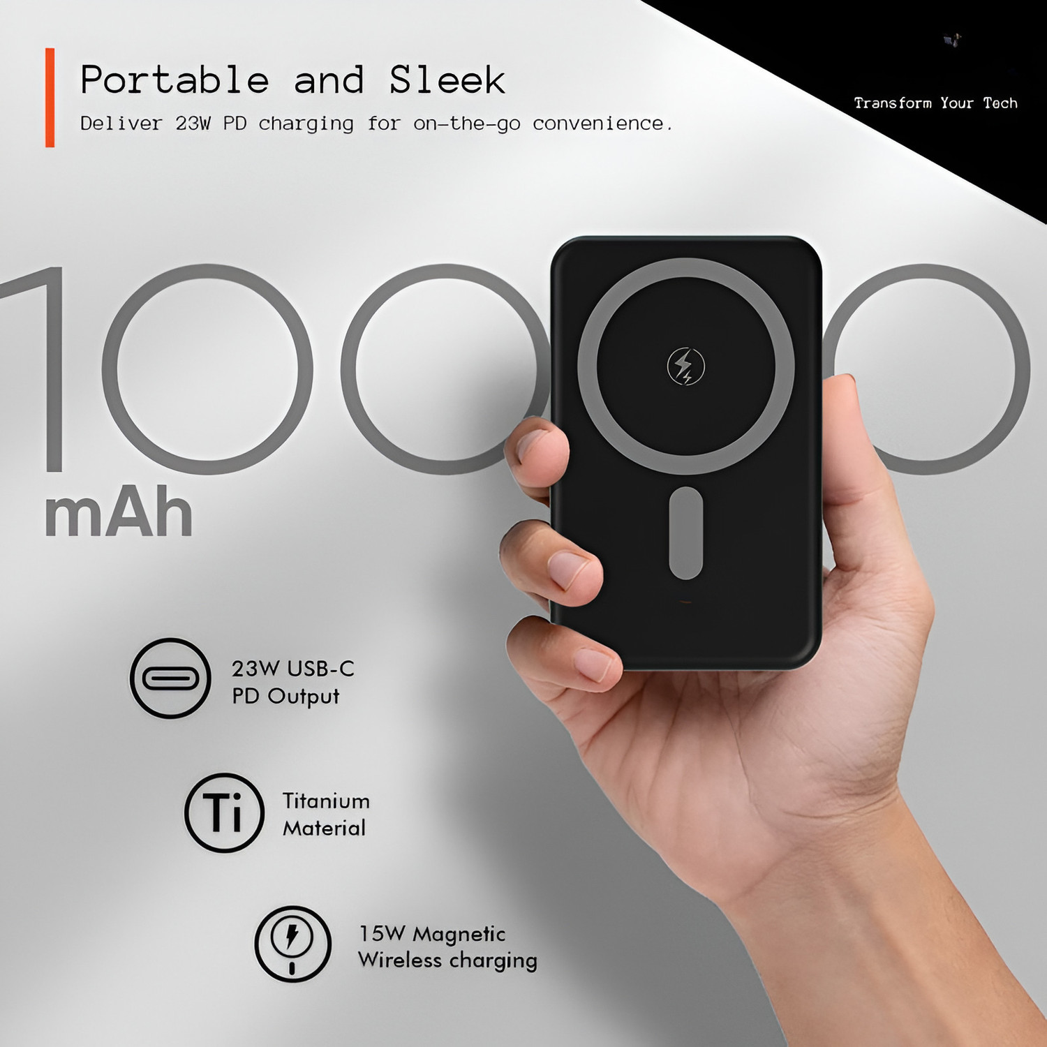Image of ULTADOR 10000 mAh 23 W Wireless With MagSafe Mini Pocket Size Power Bank