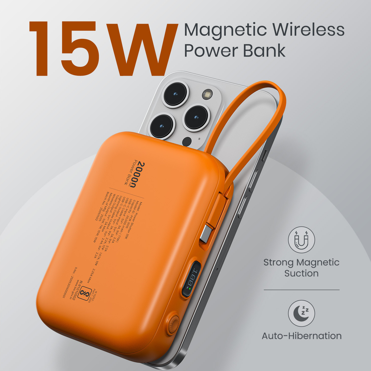 Image of Portronics 20000 mAh 22.5 W Wired & Wireless Compact Pocket Size Power Bank
