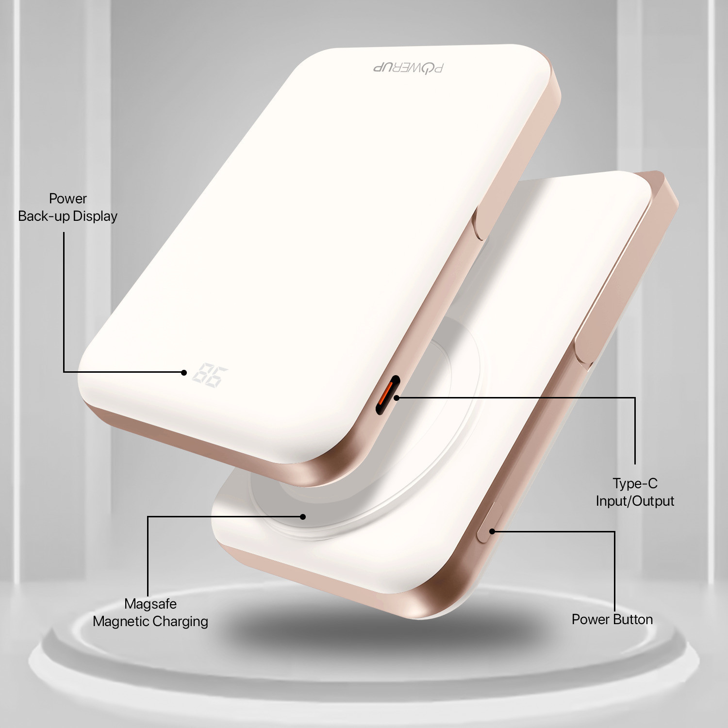 Image of Power Up 10000 mAh 22.5 W Wireless With MagSafe Slim Pocket Size Power Bank