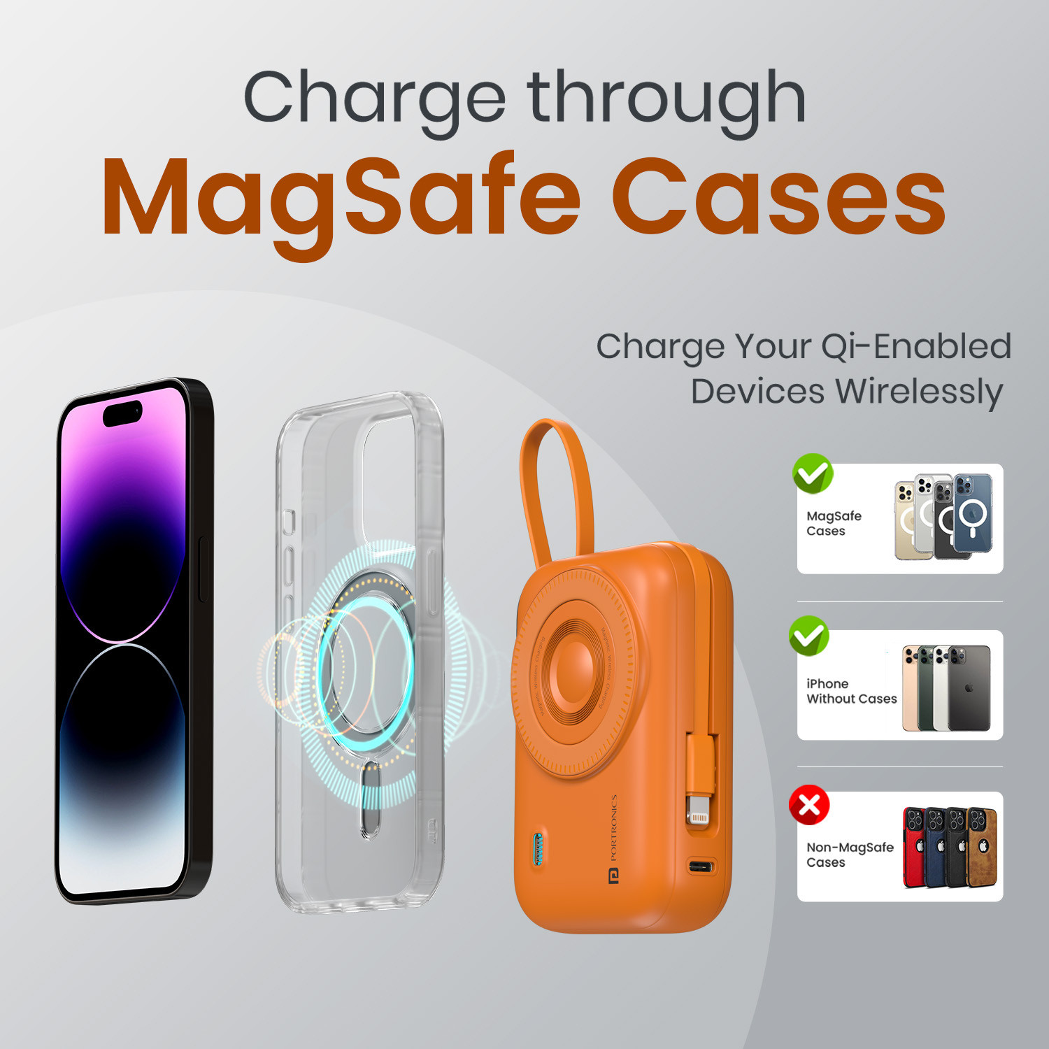 Image of Portronics 20000 mAh 22.5 W Wired & Wireless Compact Pocket Size Power Bank