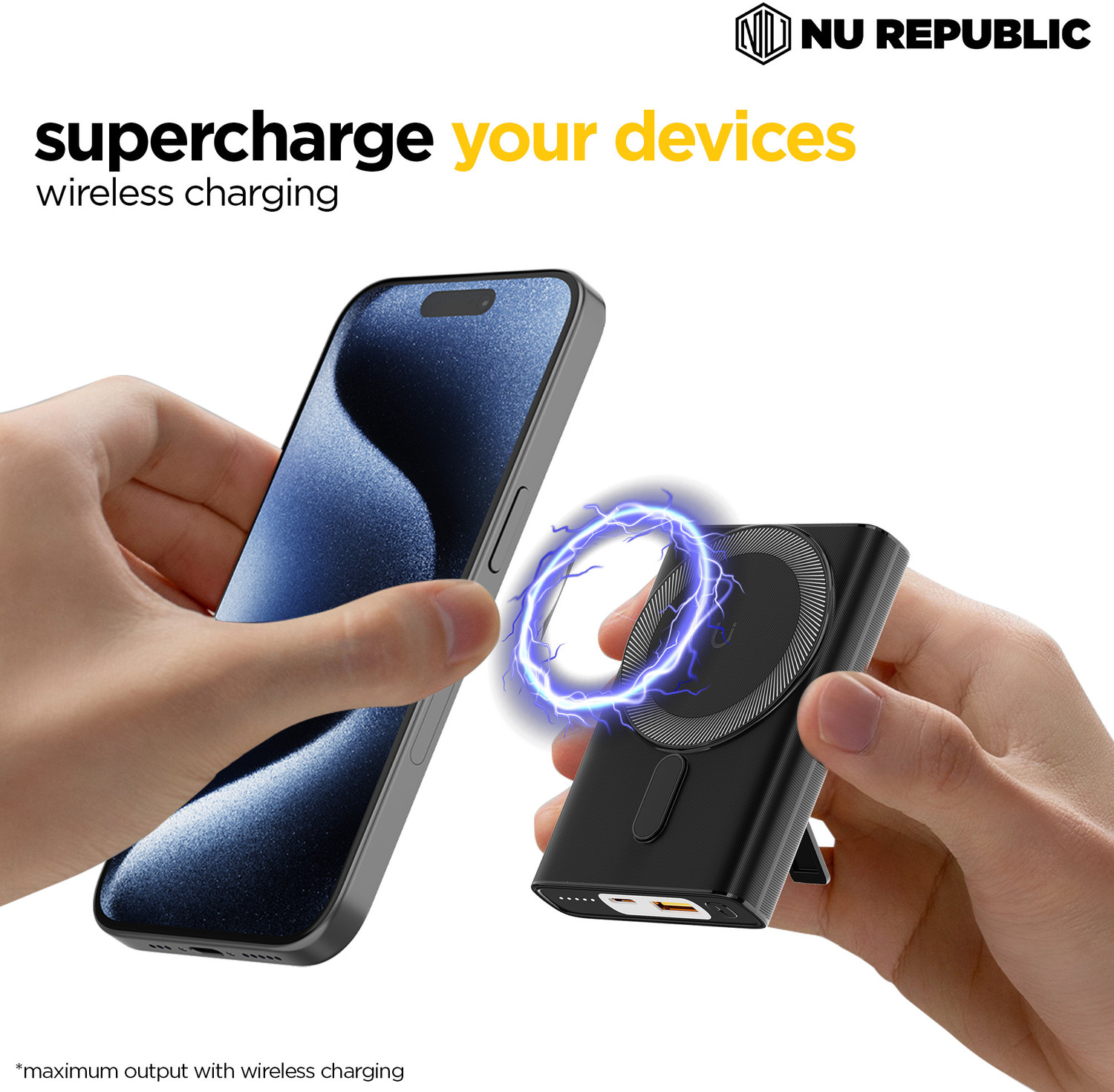 Image of Nu Republic 10000 mAh 22.5 W Wired & Wireless With MagSafe Compact Pocket Size Power Bank