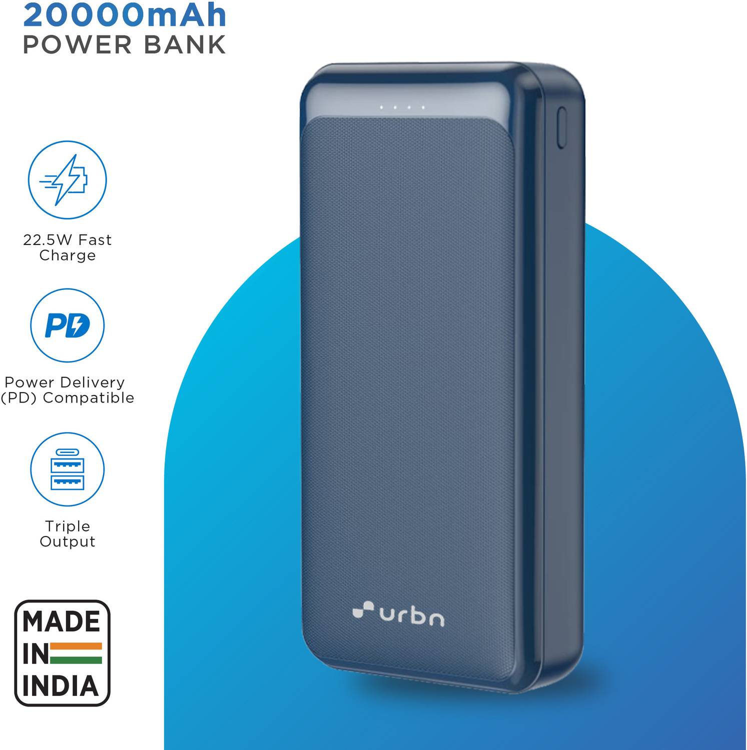 URBN 20000 mAh 22.5W Compact Power Bank - Image 2