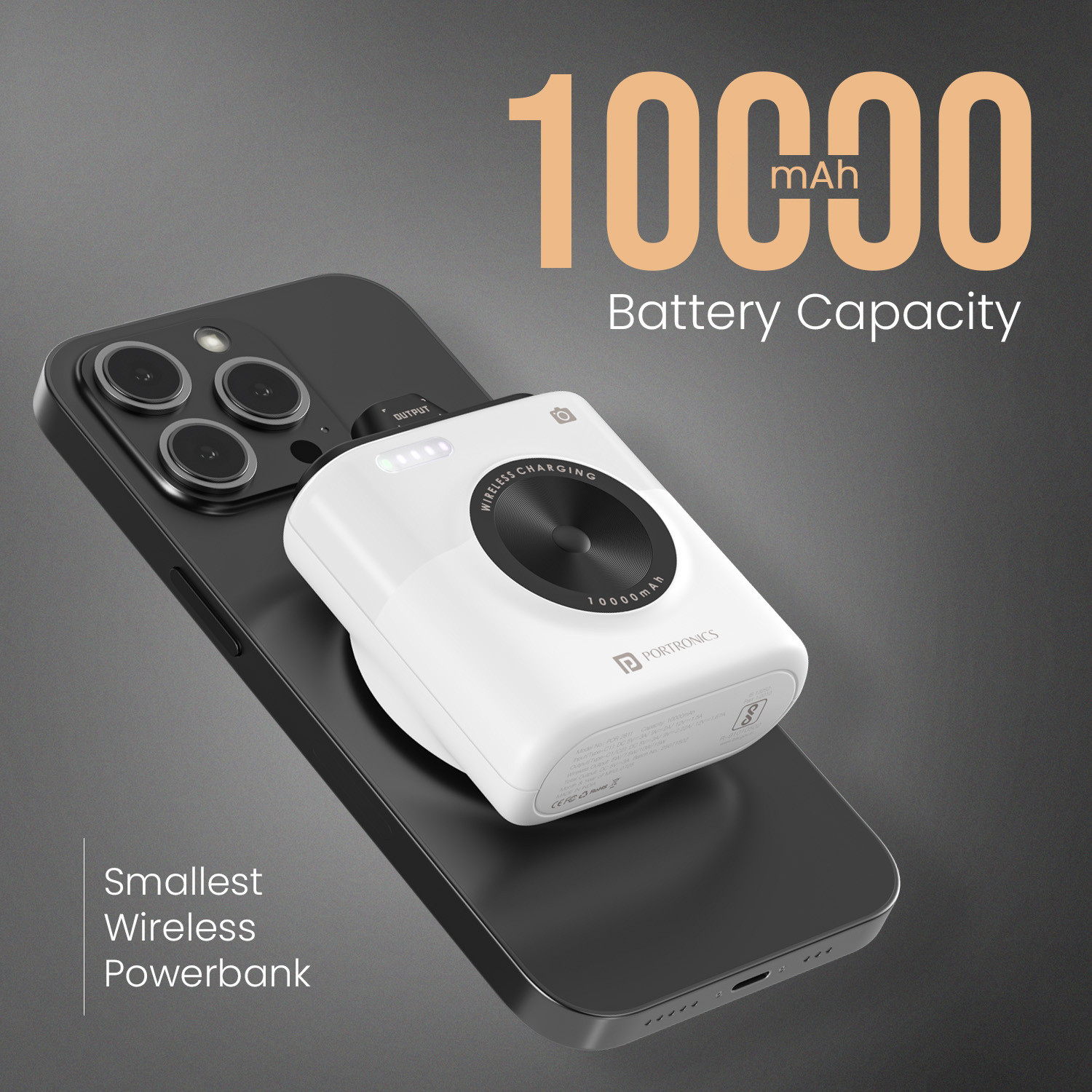 Image of Portronics 10000 mAh 20 W Compact Pocket Size Power Bank