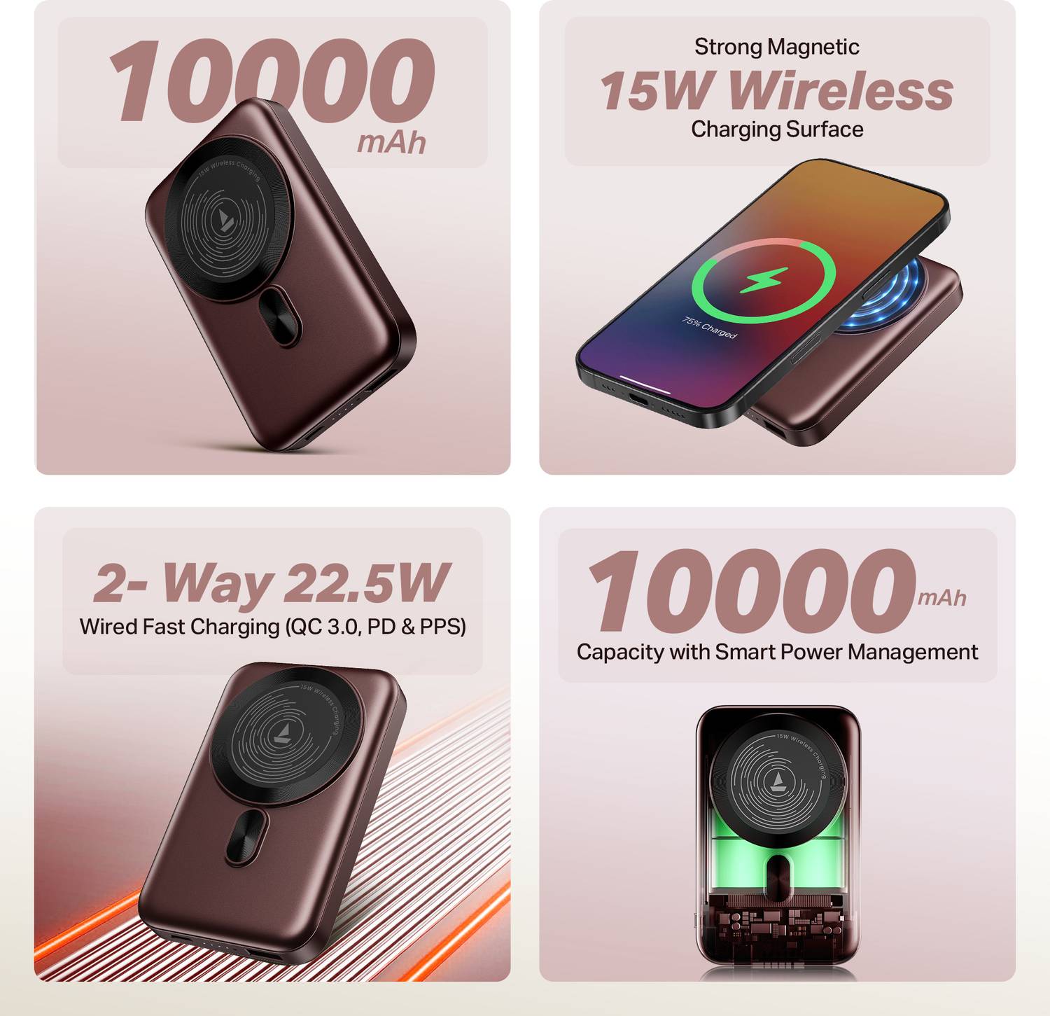 boAt 10000 mAh 22.5 W Wireless Power Bank - Image 2