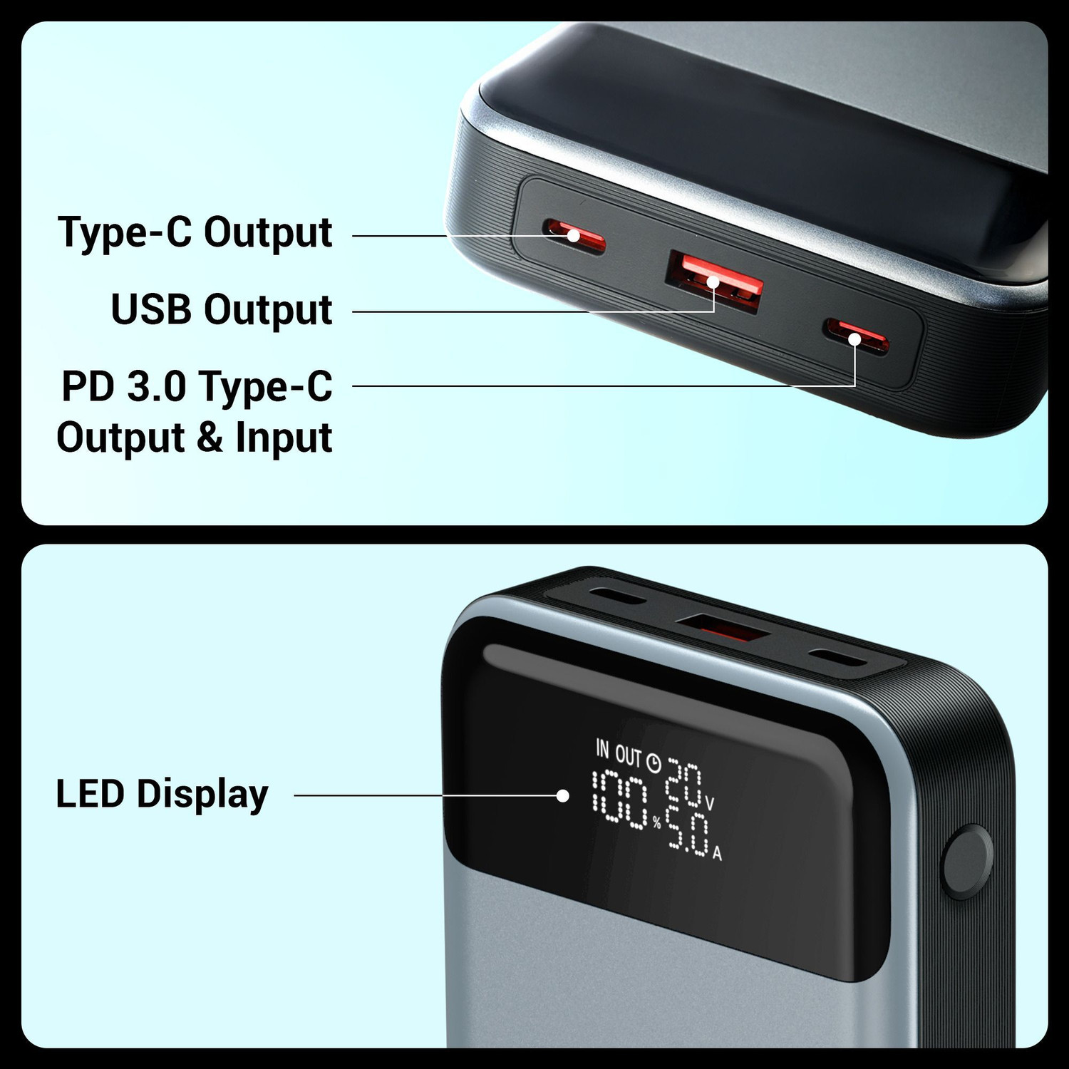 Image of ZEBRONICS 27000 mAh 100 W Slim Power Bank