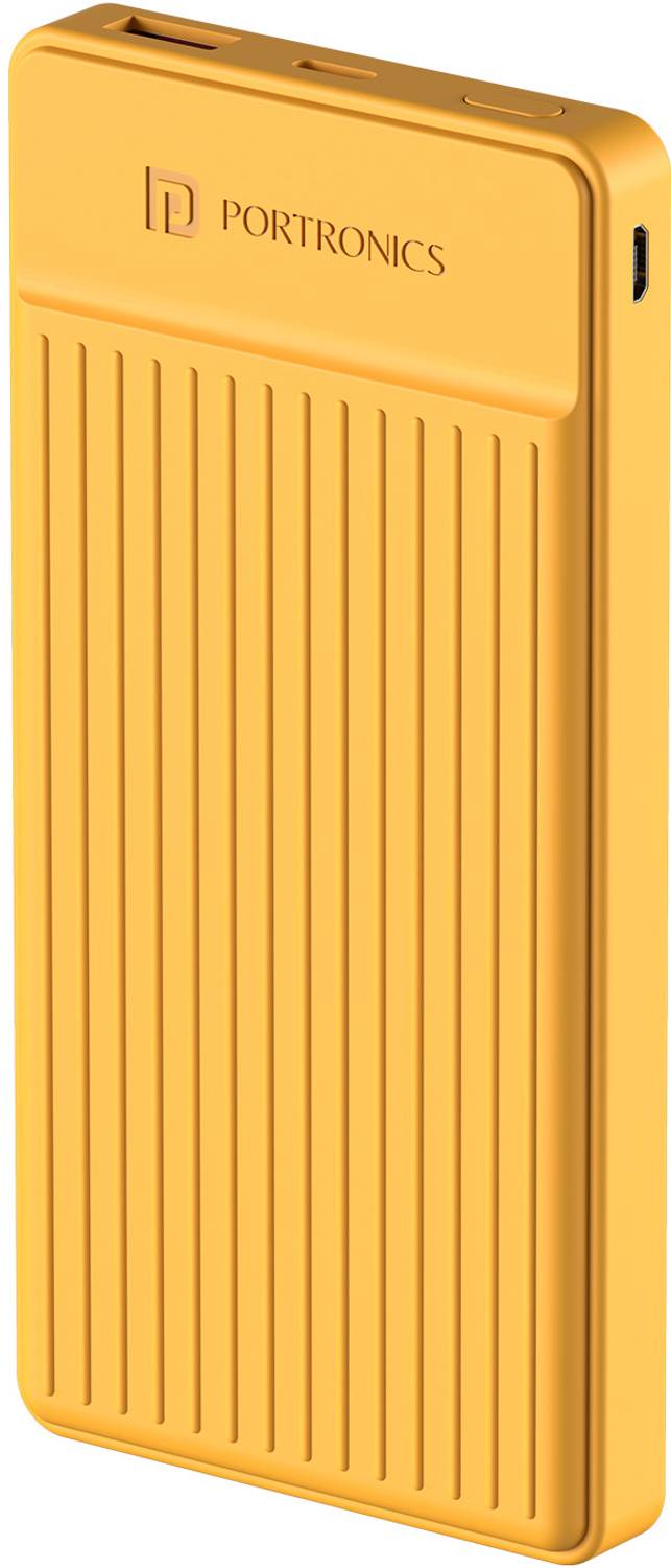 Portronics 10000 mAh 12 W Slim Power Bank (Yellow, Lithium Polyme