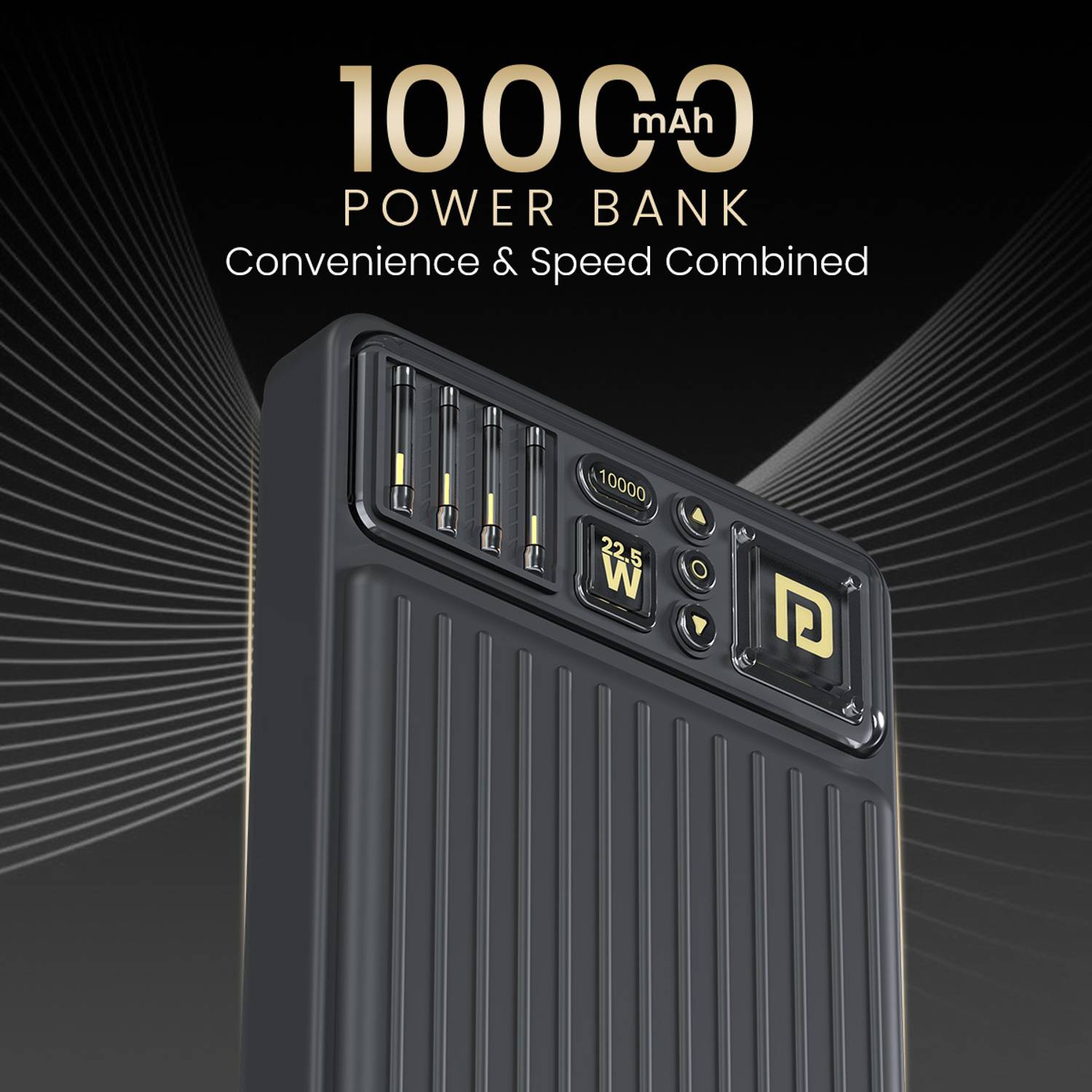 Portronics 10000 mAh 22.5W Mini Power Bank Black - Image 2
