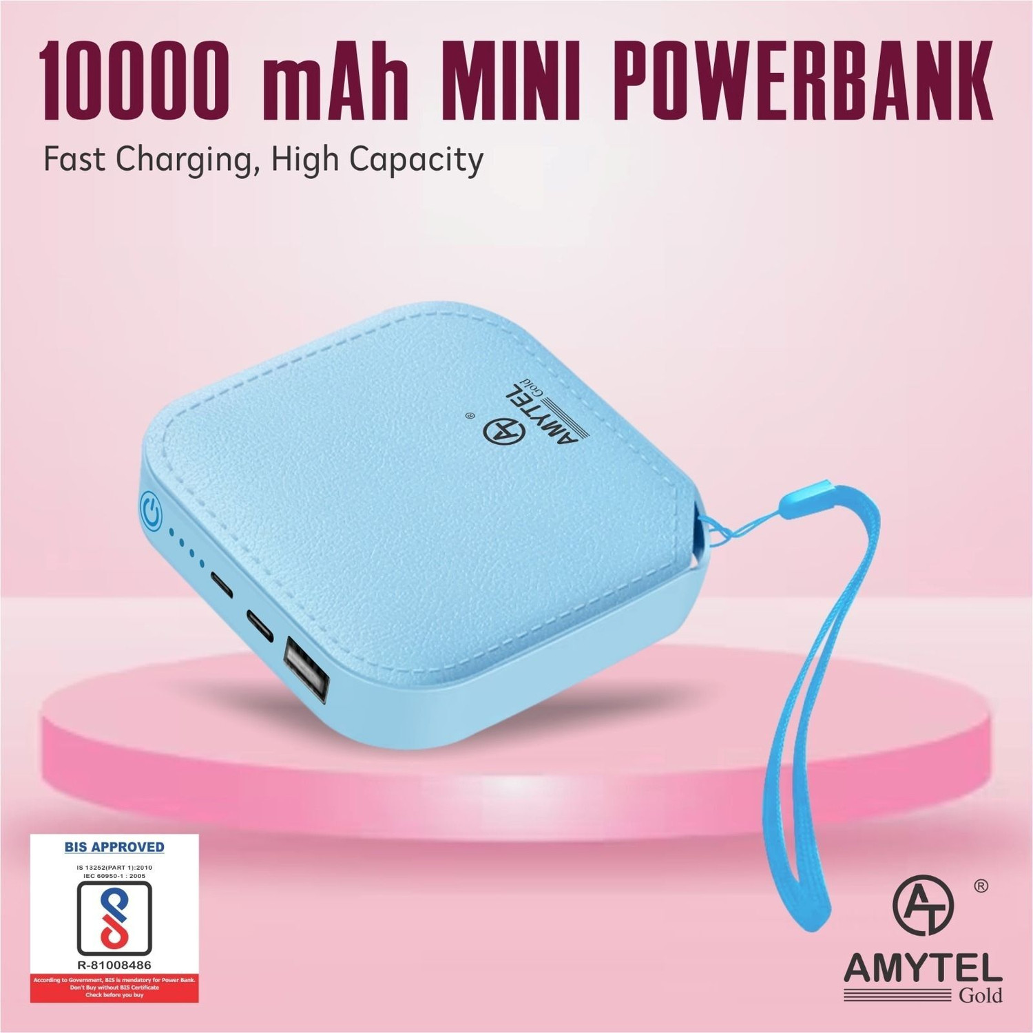Image of AMYTEL 10000 mAh 15 W Mini Pocket Size Power Bank