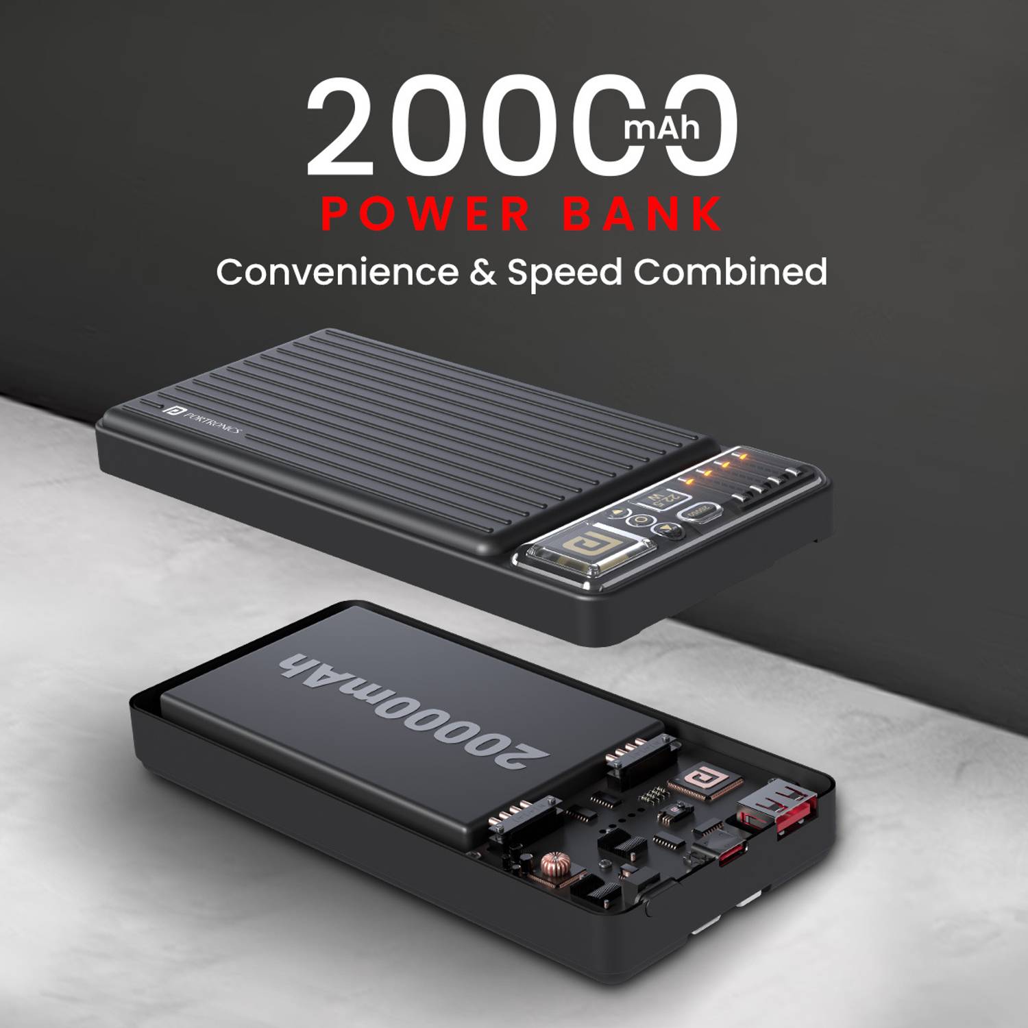 Portronics 20000 mAh 22.5 W Power Bank Black - Image 2