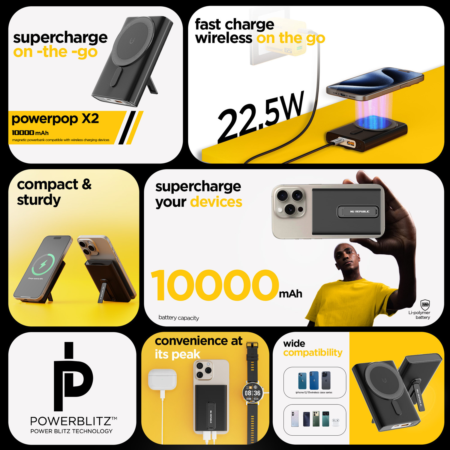 Image of Nu Republic 10000 mAh 22.5 W Wired & Wireless With MagSafe Compact Pocket Size Power Bank