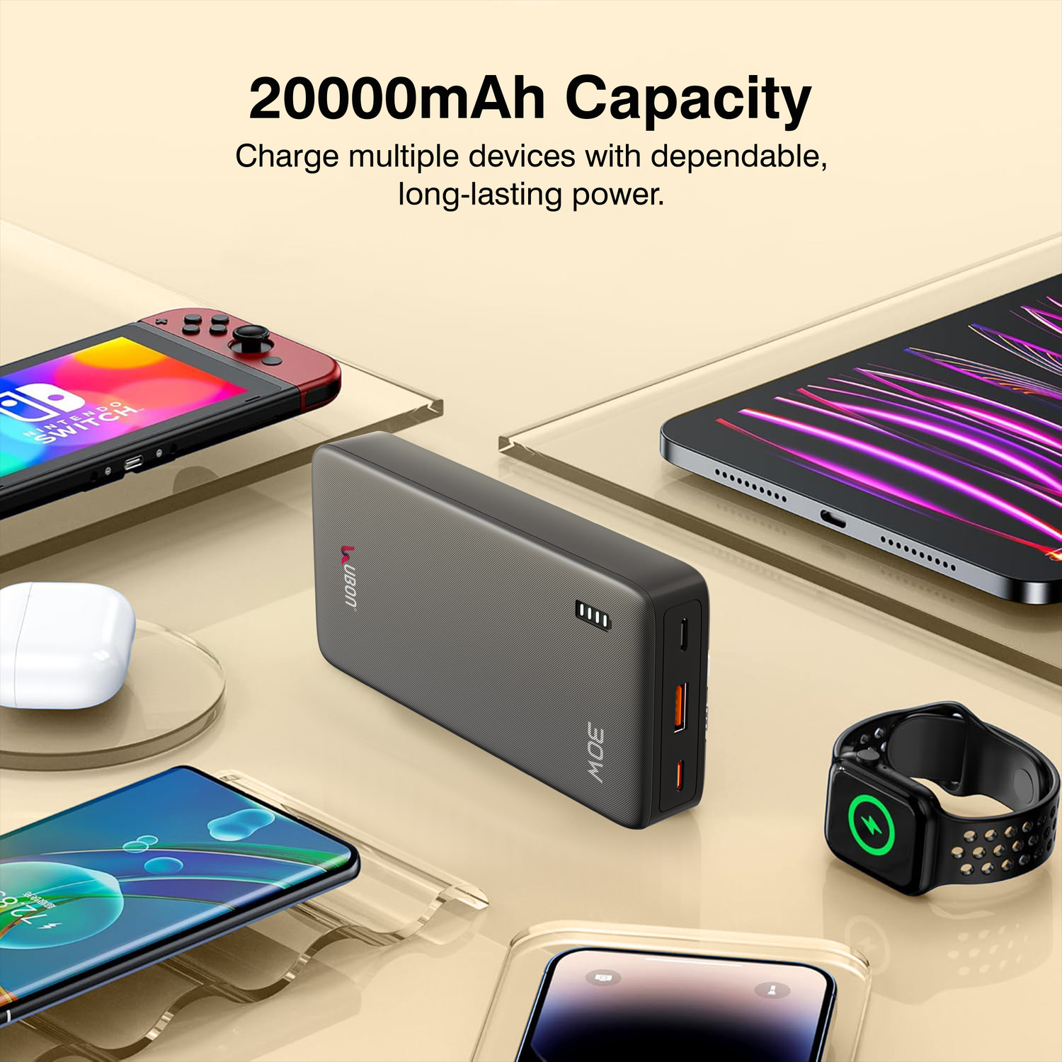 Image of Ubon 20000 mAh 30 W Pocket Size Power Bank
