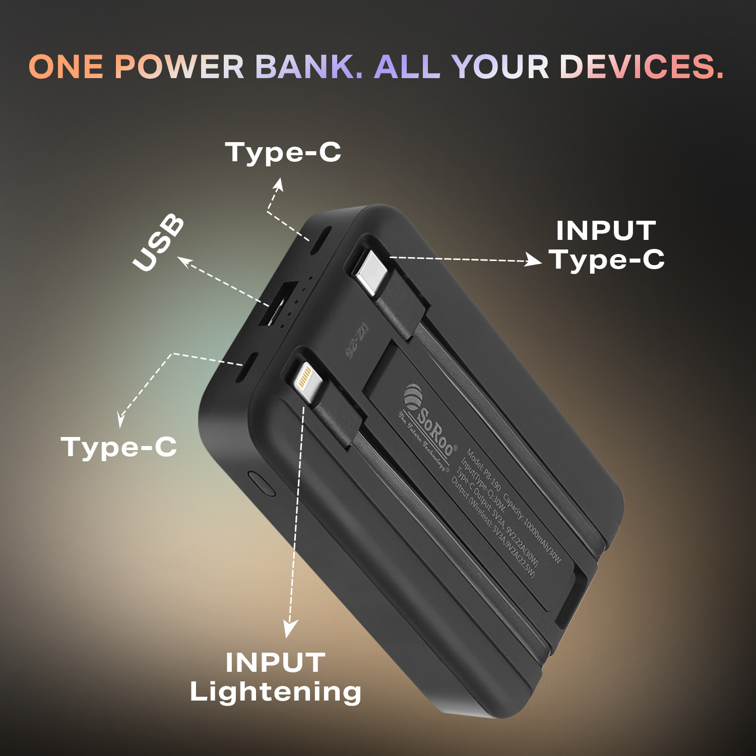 Image of Soroo Future 10000 mAh 30 W Wired & Wireless With MagSafe Ultra Compact Pocket Size Power Bank