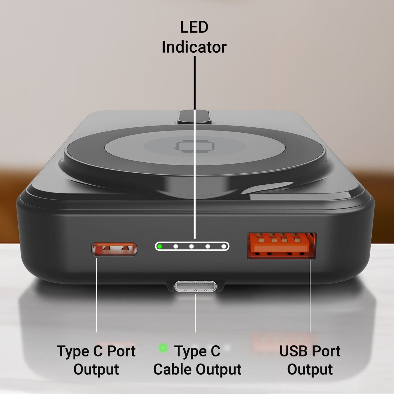 Image of ZEBRONICS 10000 mAh 22.5 W Wired & Wireless With MagSafe Power Bank