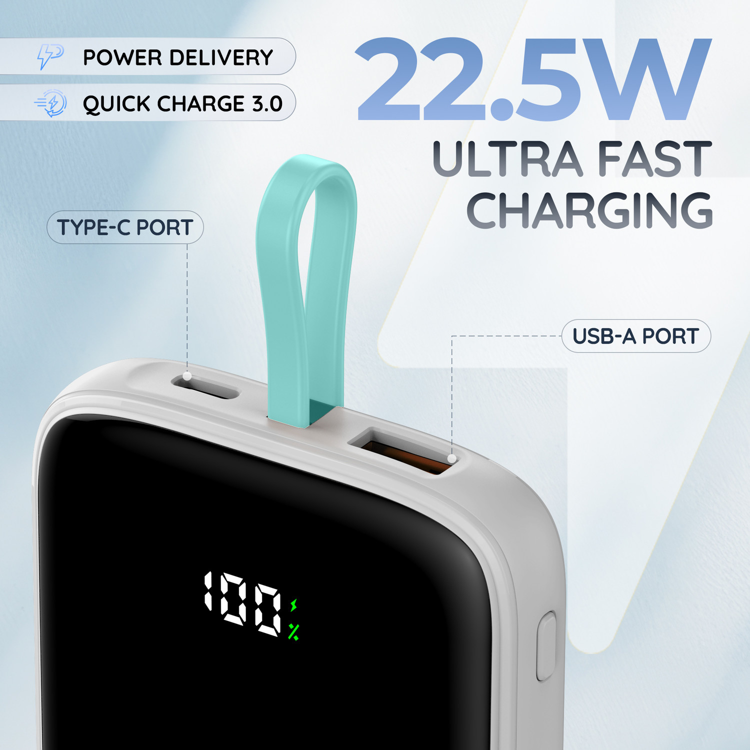 Image of Pebble 10000 mAh Ultra Compact Pocket Size Power Bank