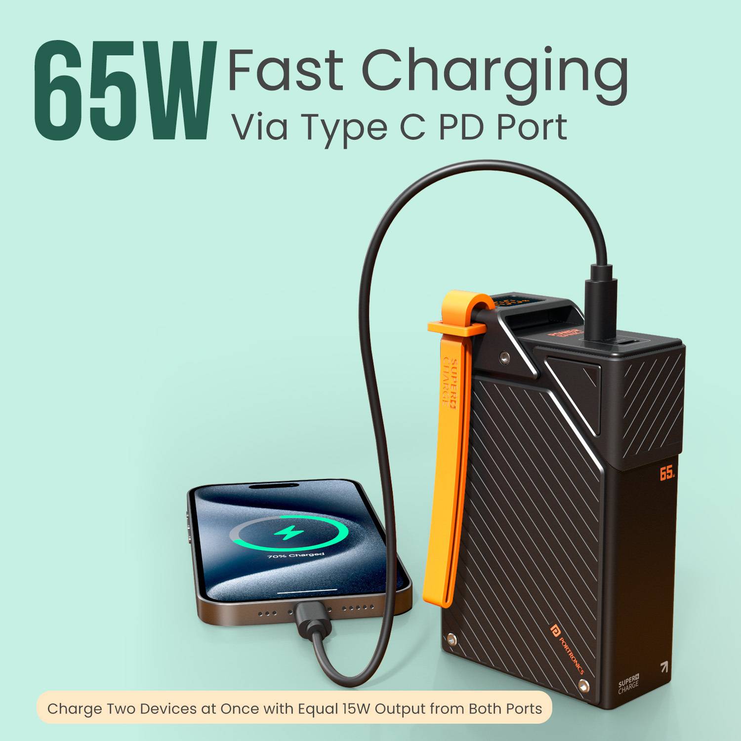 Portronics 20000 mAh 65W Compact Power Bank - Image 3